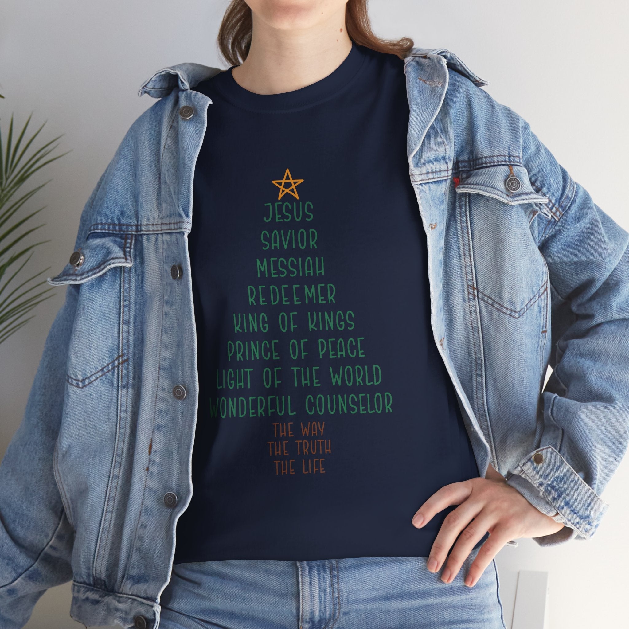 Christian Christmas Tree Message T- Shirt Printify