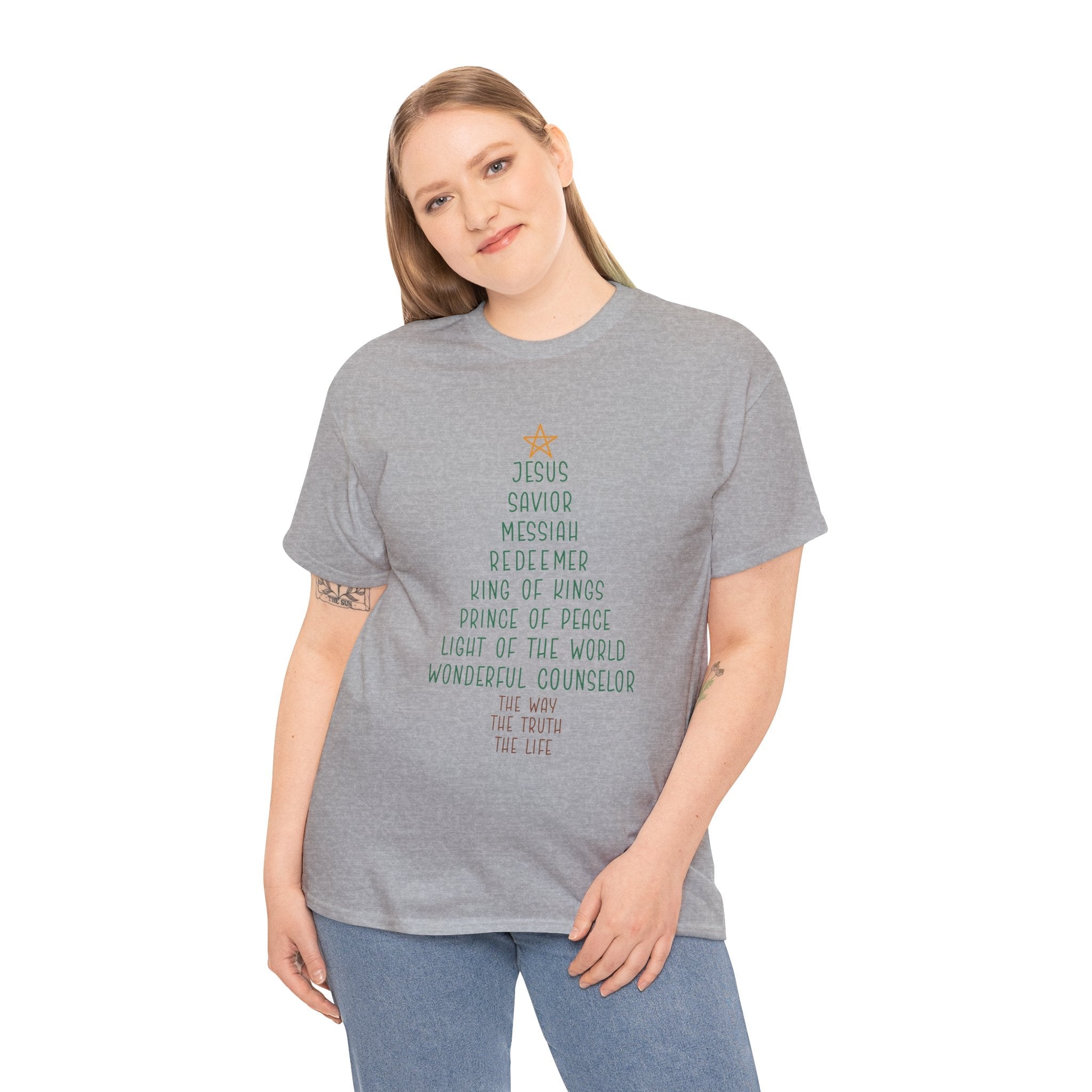Christian Christmas Tree Message T- Shirt Printify