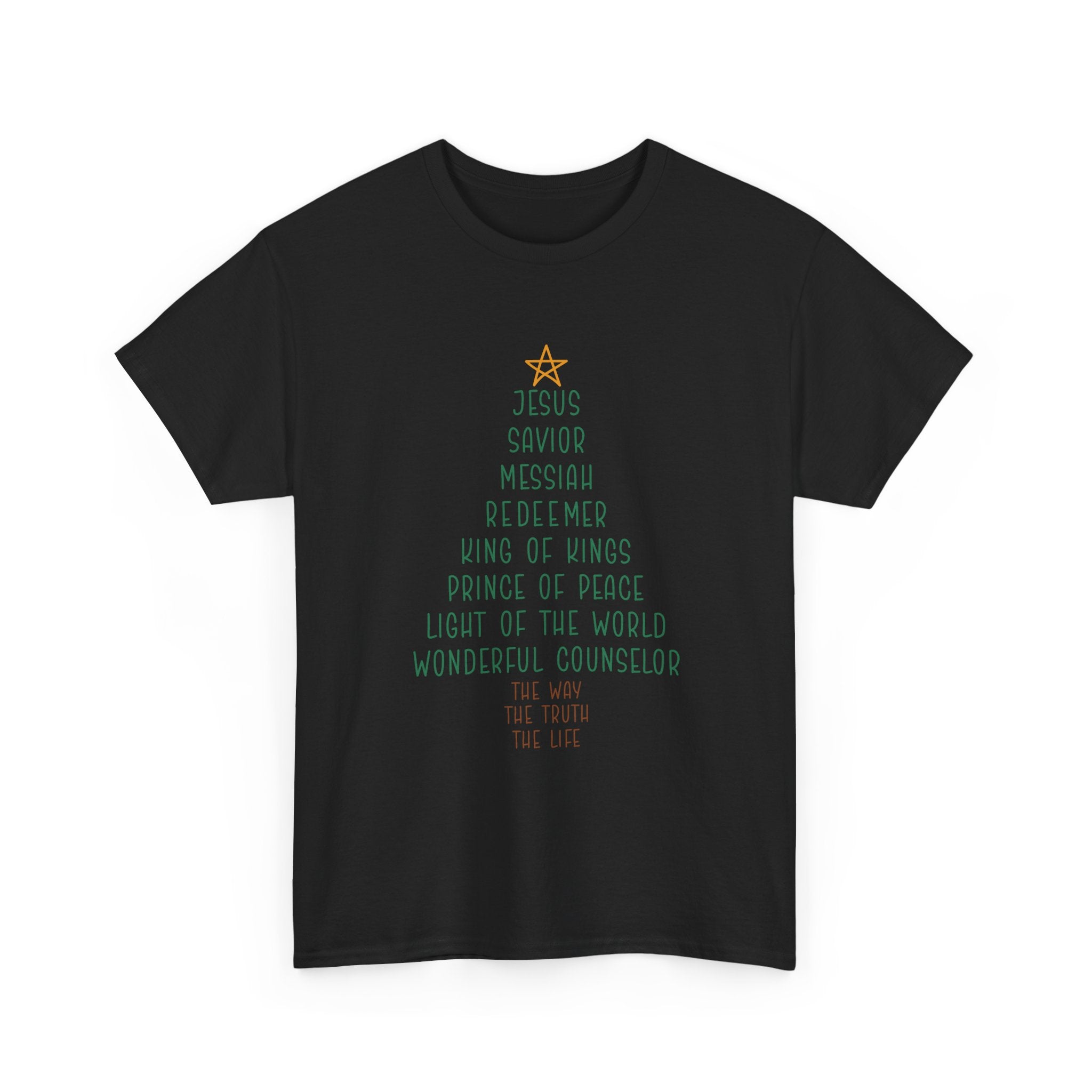 Christian Christmas Tree Message T- Shirt Printify