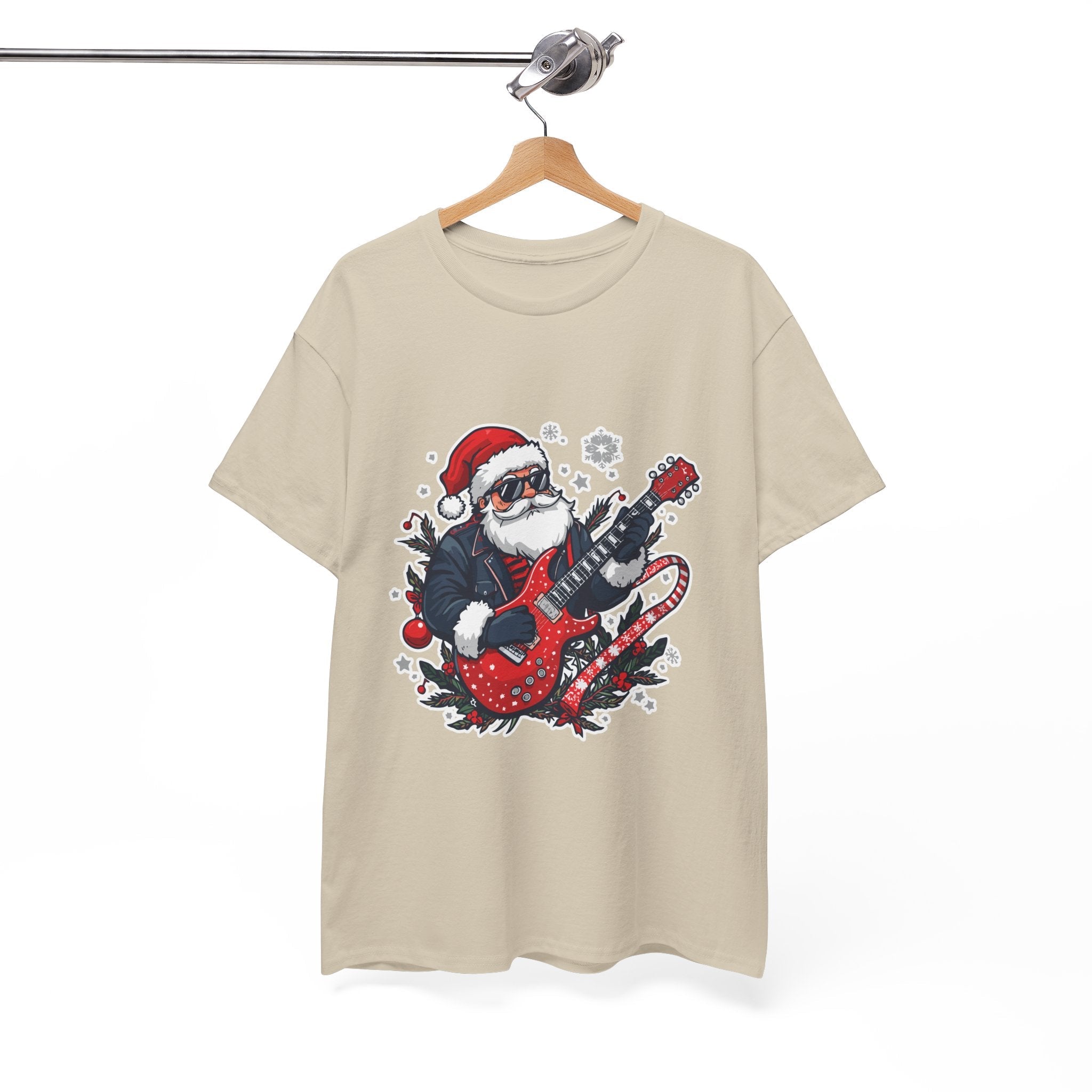 Rockin' Santa Music Graphic T-Shirt Printify