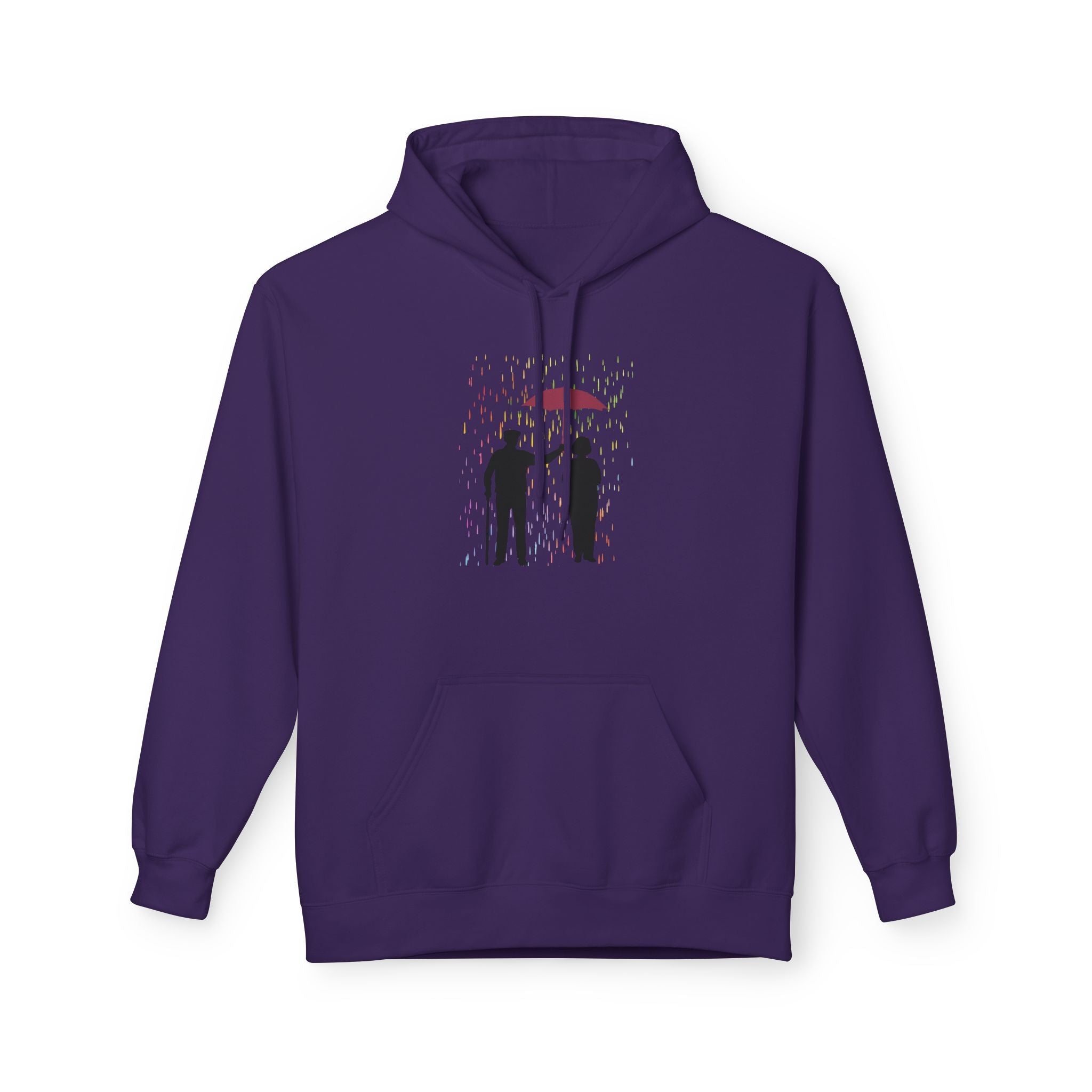 Romantic Umbrella Couple Hoodie Printify