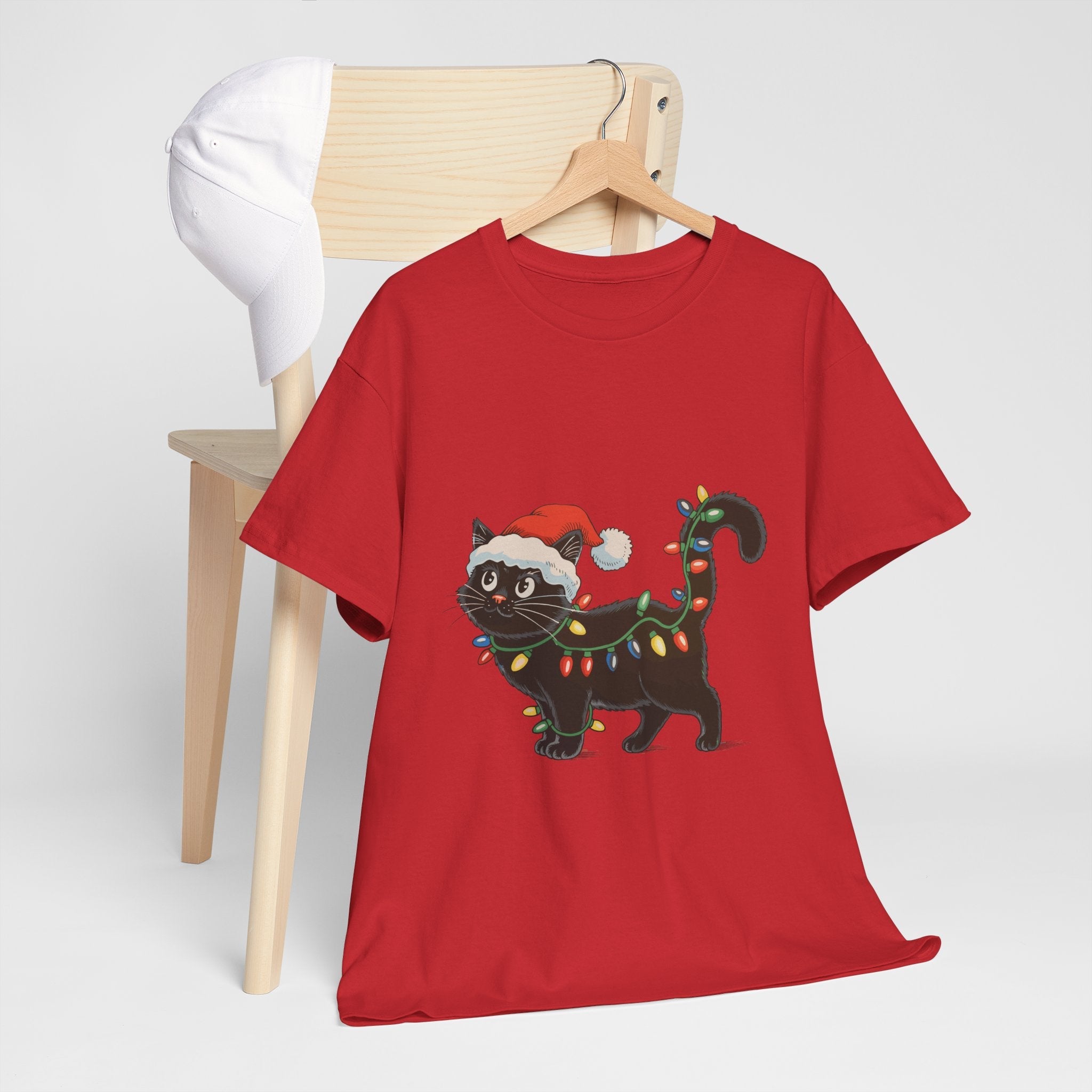 Festive Cat Christmas T-Shirt Printify