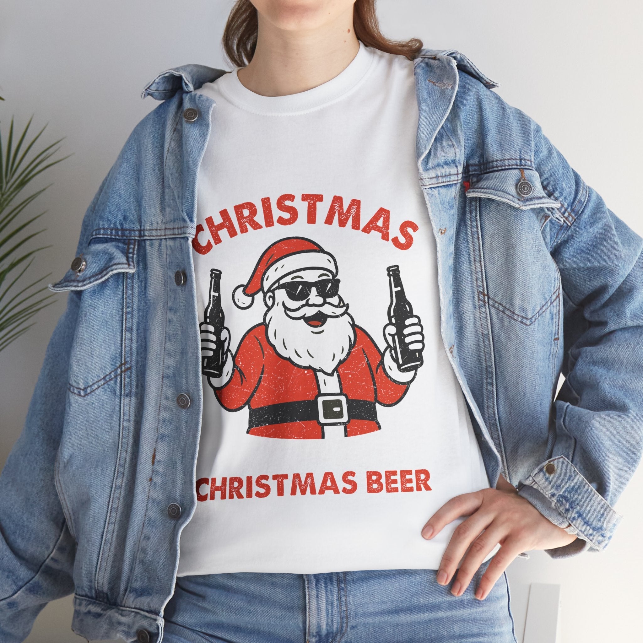 Santa Christmas Beer Graphic T- Shirt Printify