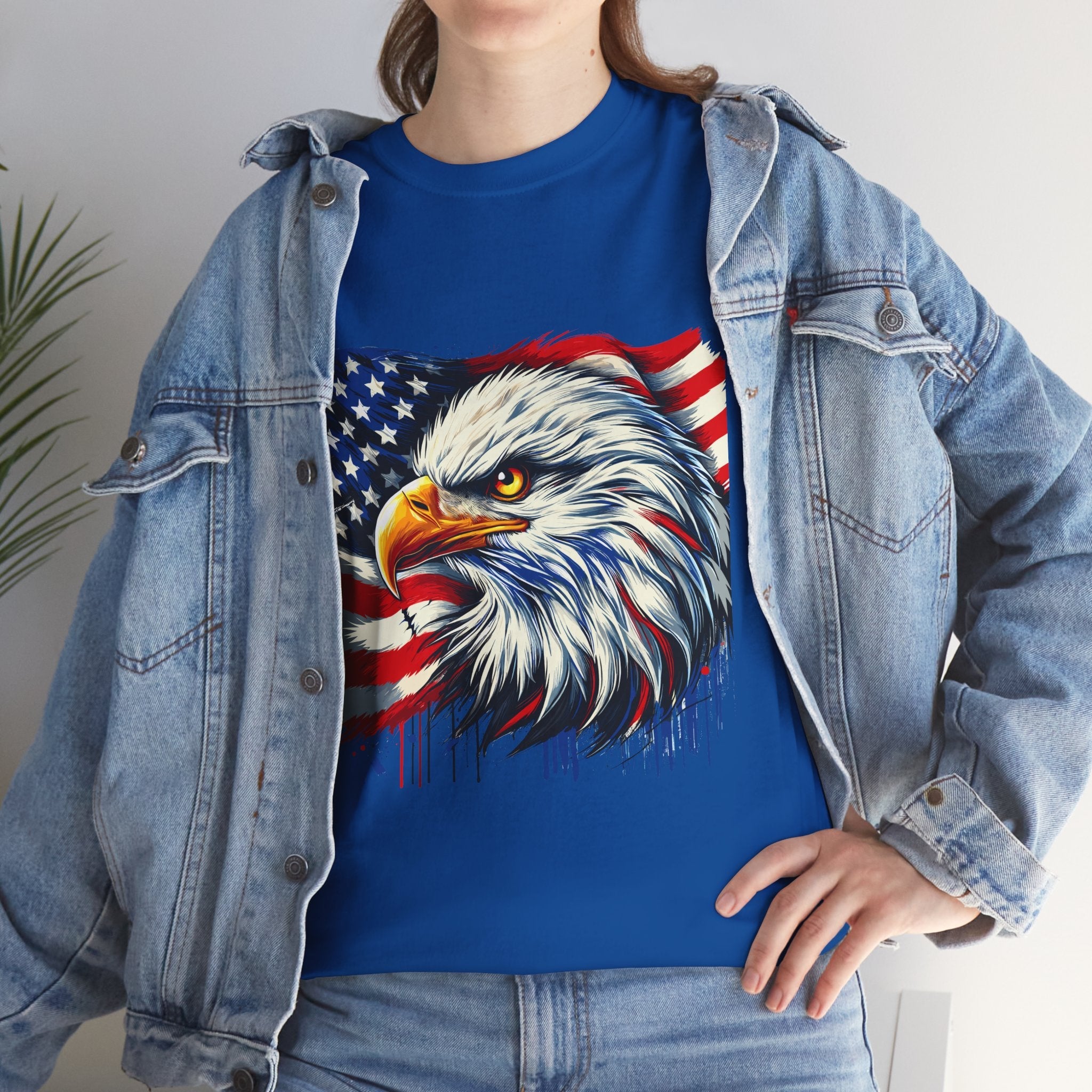 Bald Eagle American Flag T-Shirt Printify