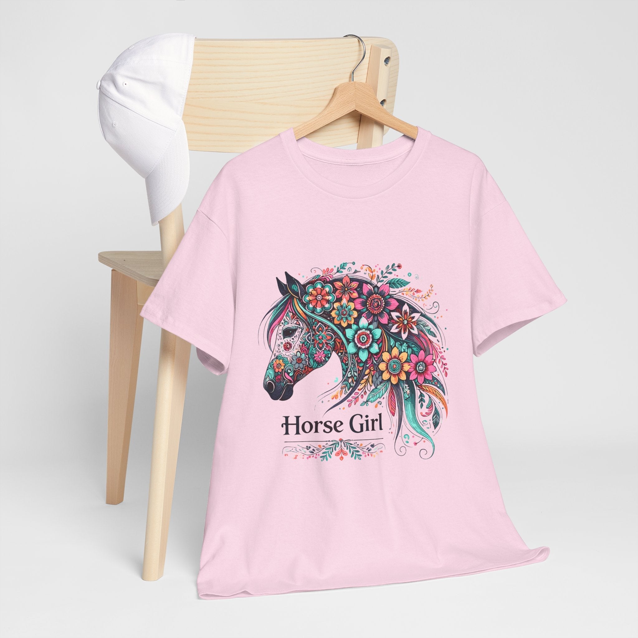 Floral Horse Lover Boho Style T-Shirt Printify