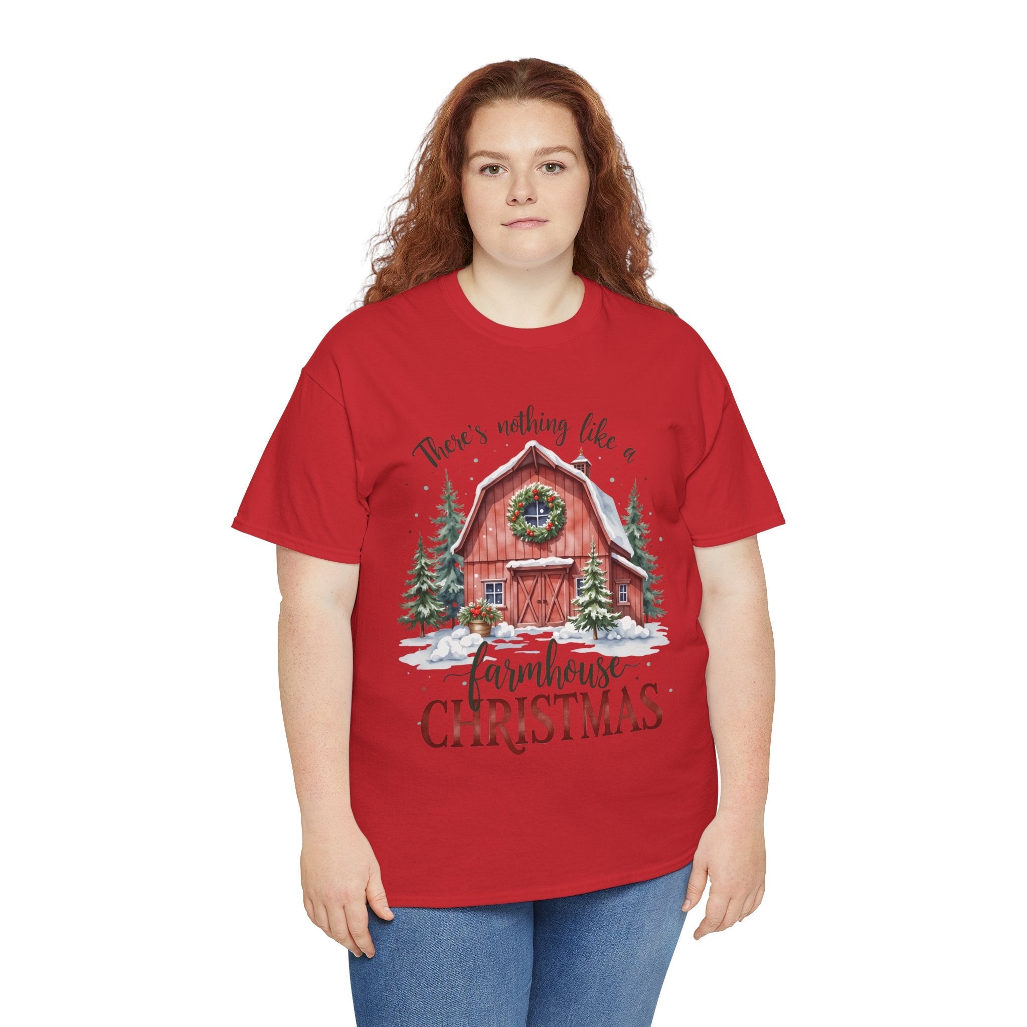 Farmhouse Christmas Graphic T- Shirt Printify
