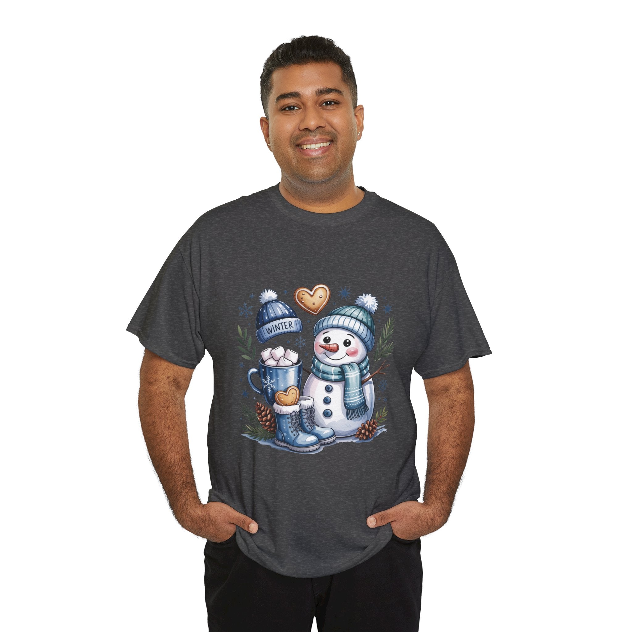 Winter Snowman Unisex Graphic T- Shirt Printify