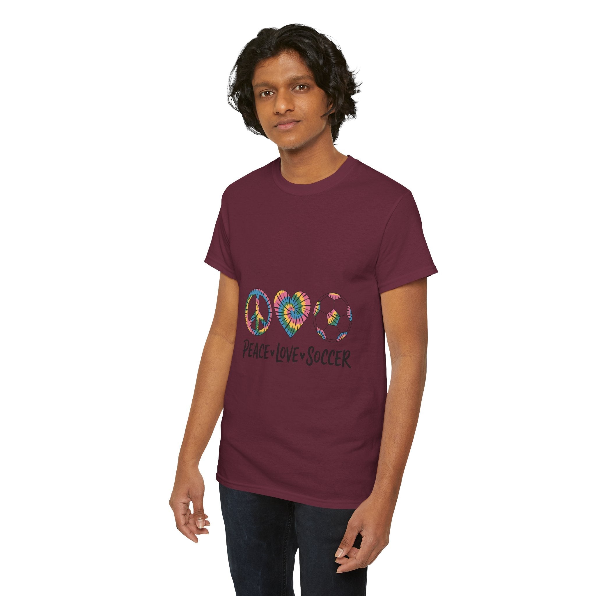 Peace Love Soccer Unisex T- Shirt Printify