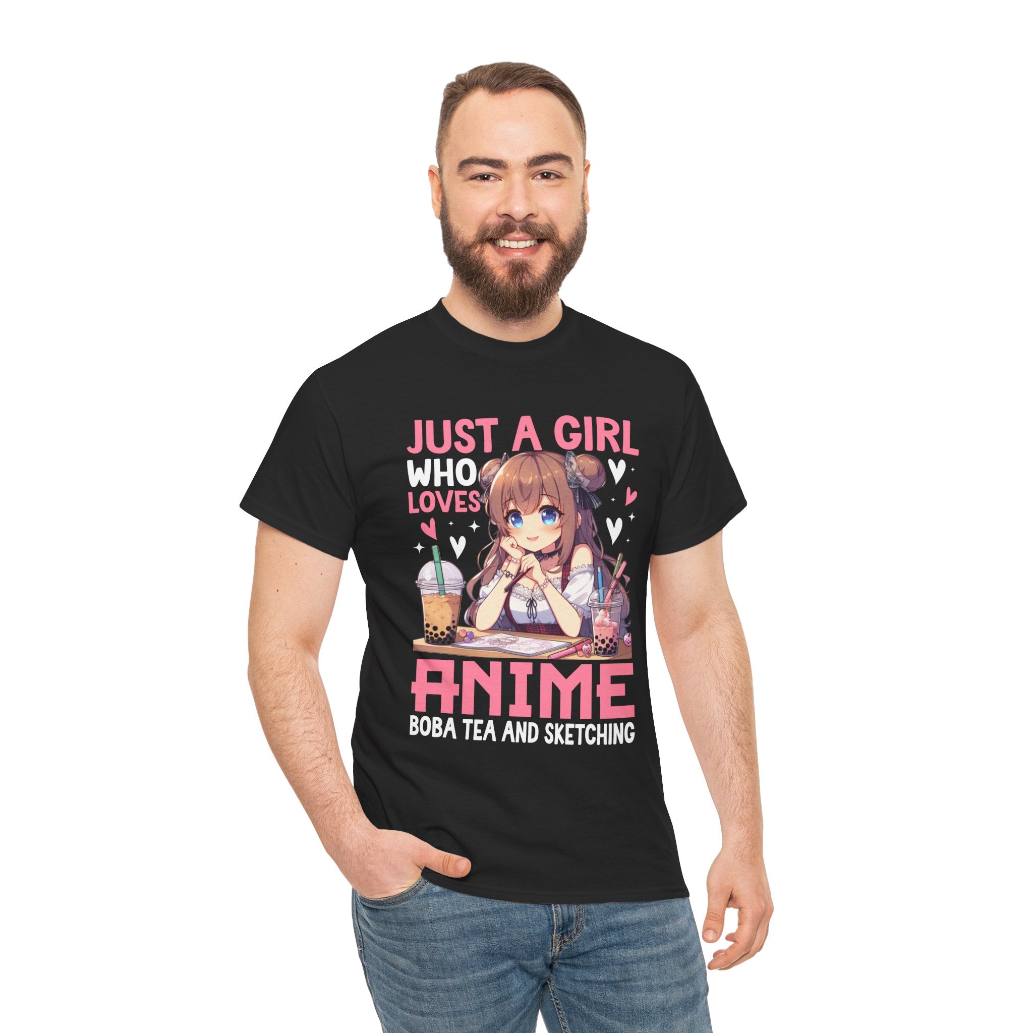 Anime Graphic T- Shirt , Just a Girl Loves Anime Printify