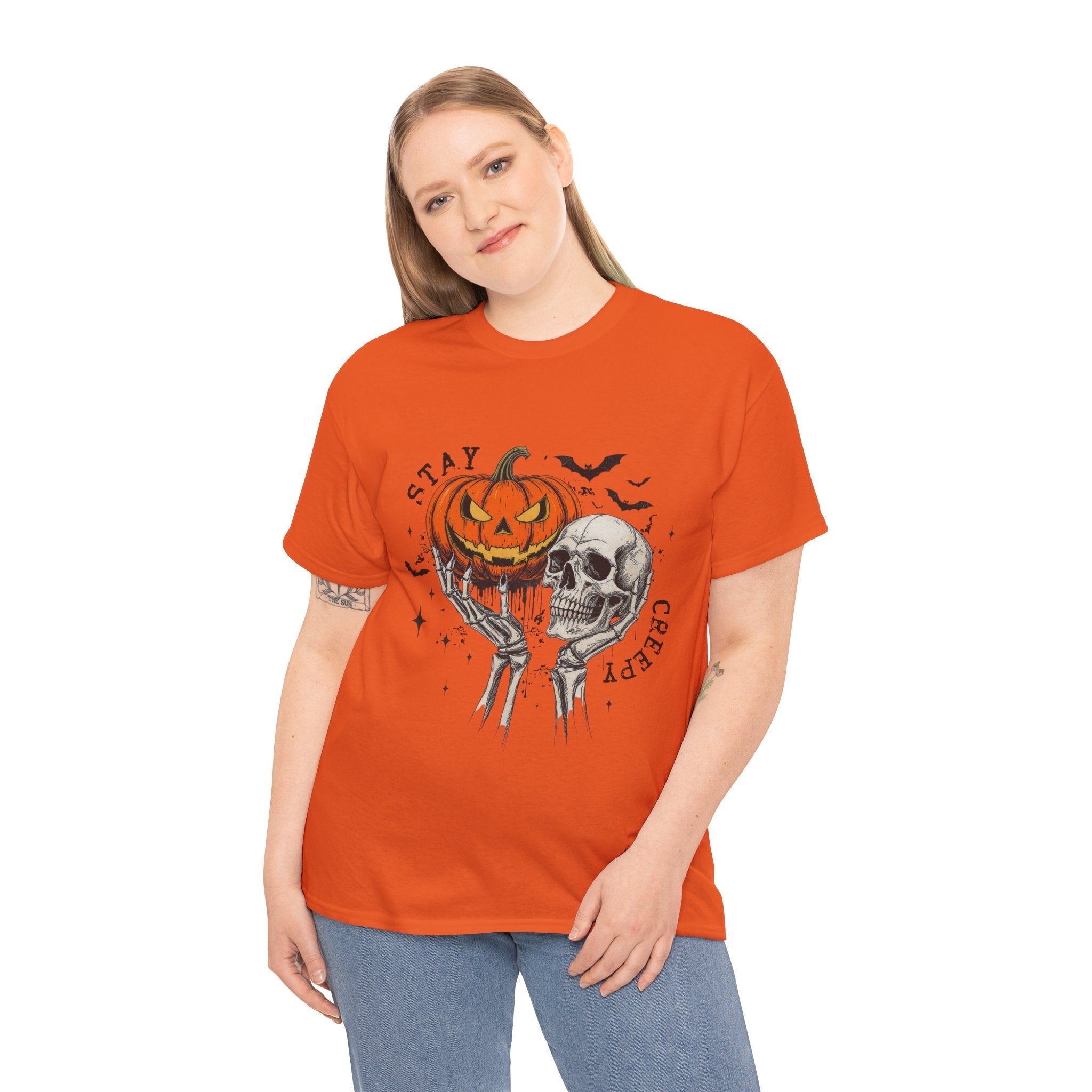 Halloween Skull  Stay Creepy Halloween T- Shirt Printify