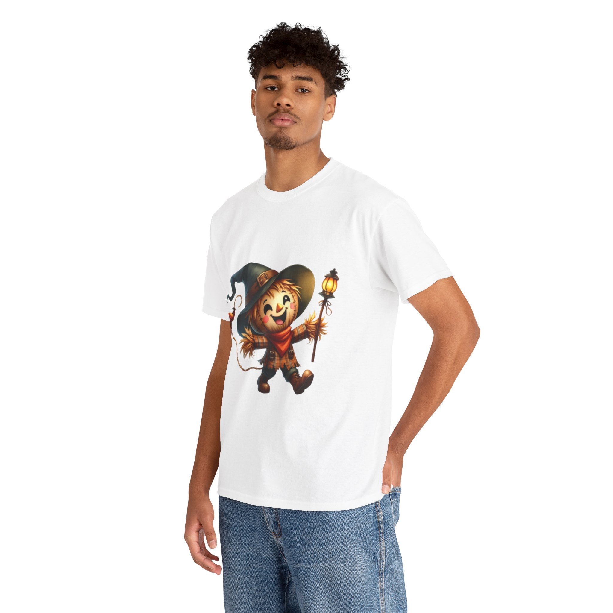 Whimsical Scarecrow Unisex Halloween T- Shirt Printify