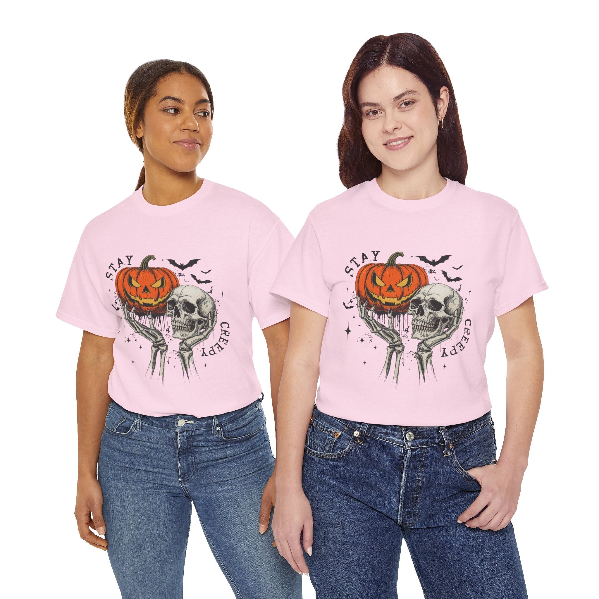 Halloween Skull  Stay Creepy Halloween T- Shirt Printify