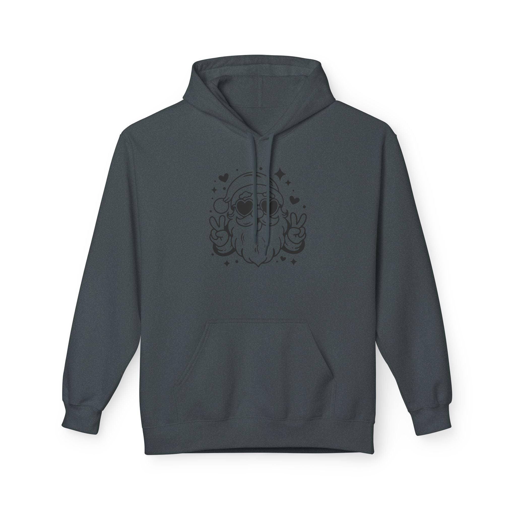 Retro Santa Peace Sign Hoodie Printify