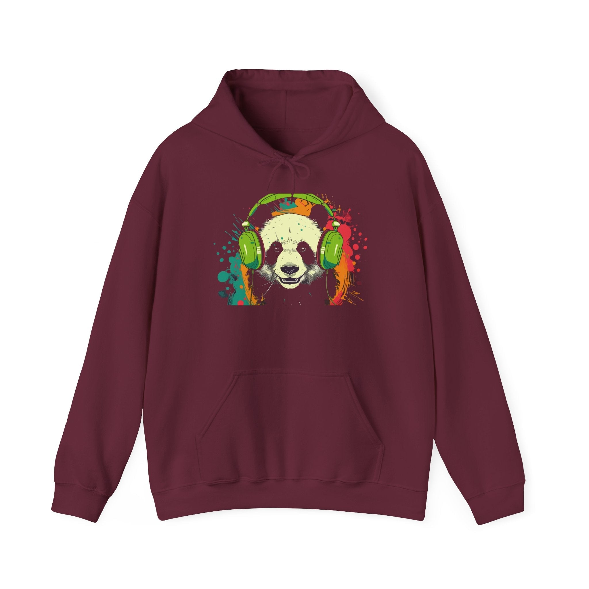 Panda with Headphones Hoodie Printify