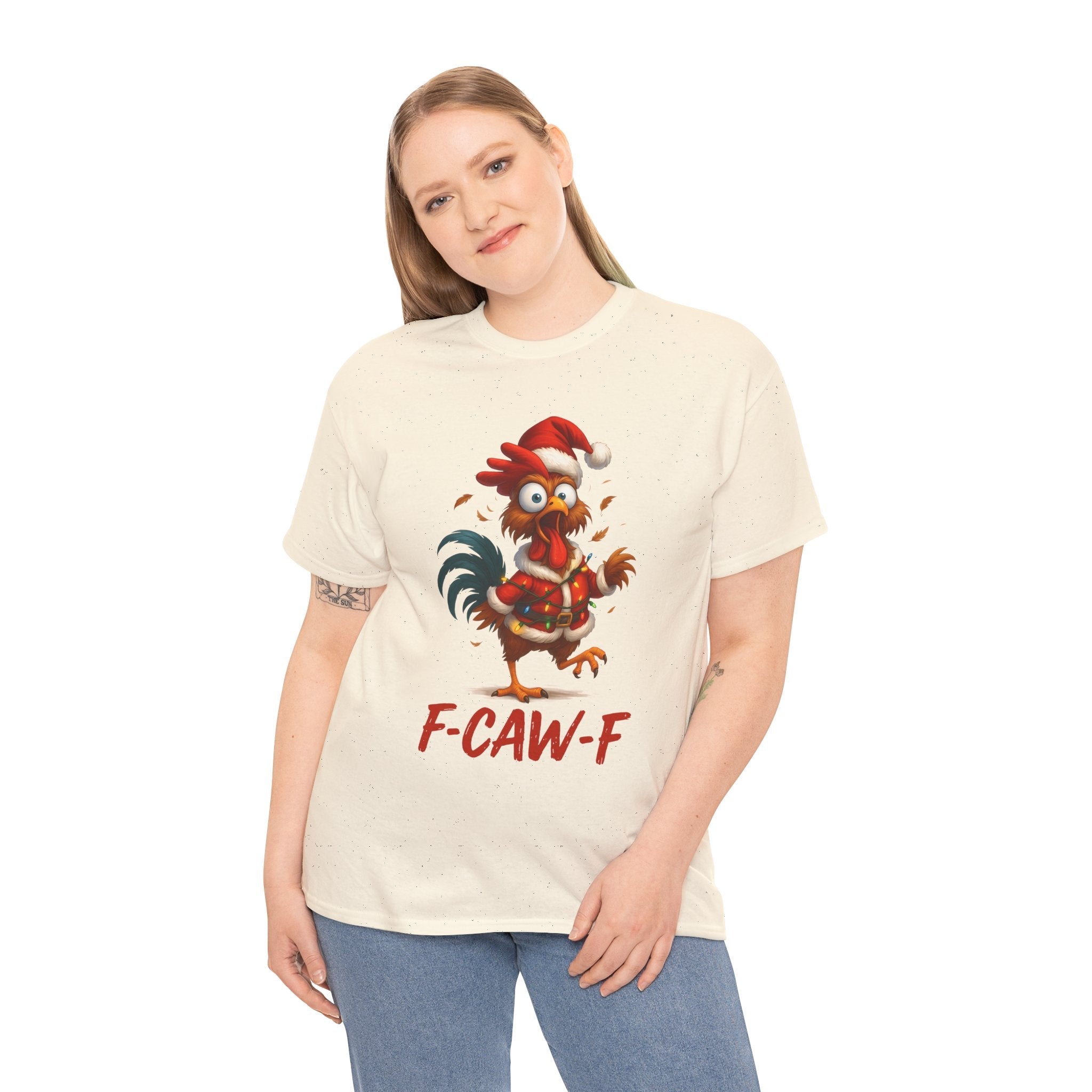 F-Caw-F Holiday Chicken Unisex T- Shirt Printify