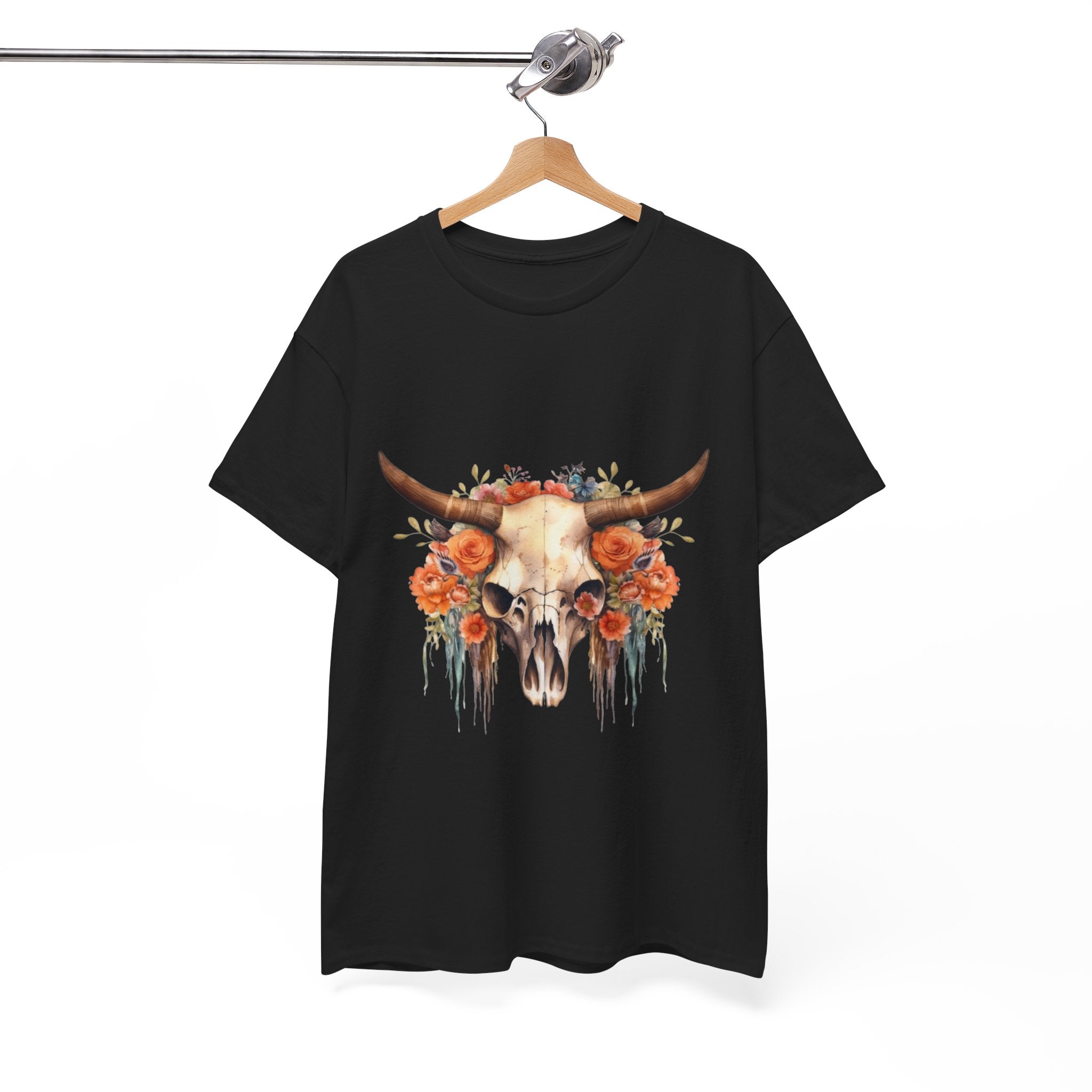 Boho Floral Skull Unisex T-Shirt Printify