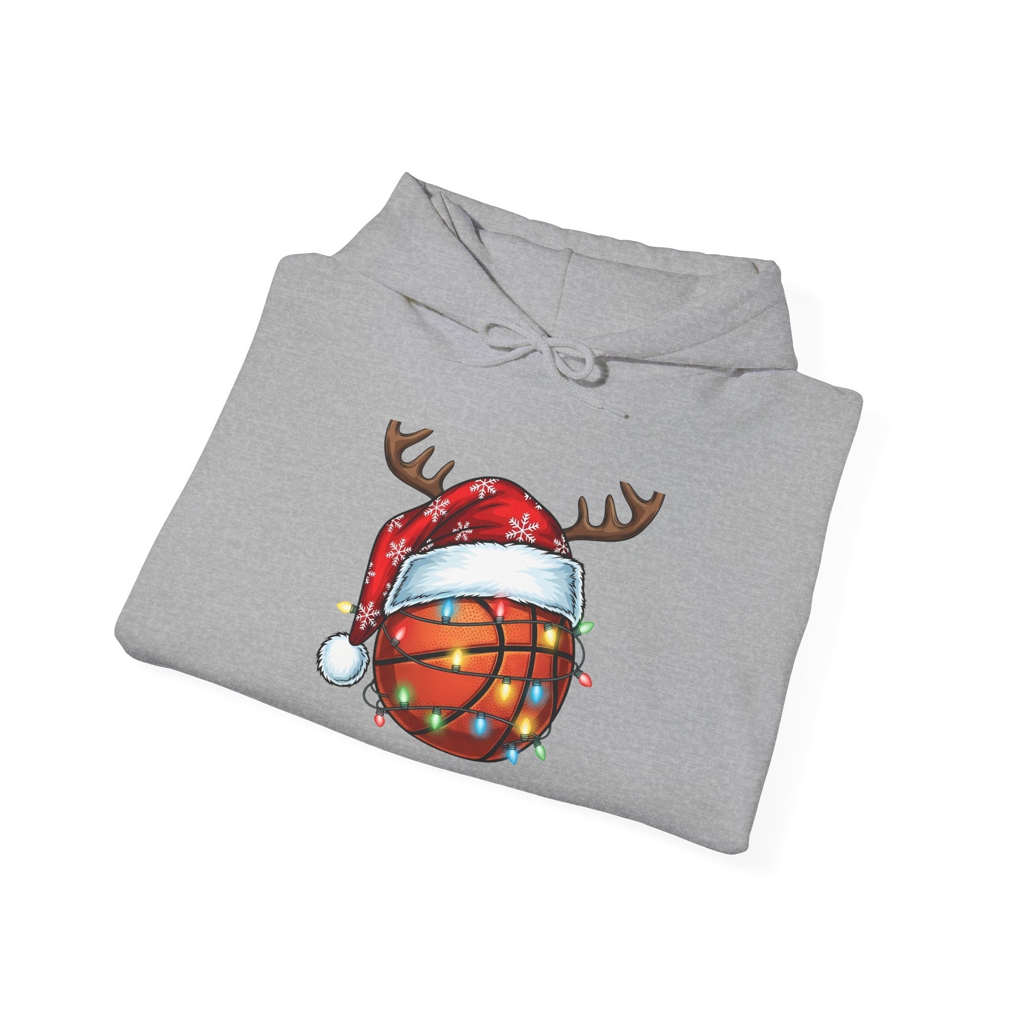 Christmas Basketball Reindeer Hoodie Printify