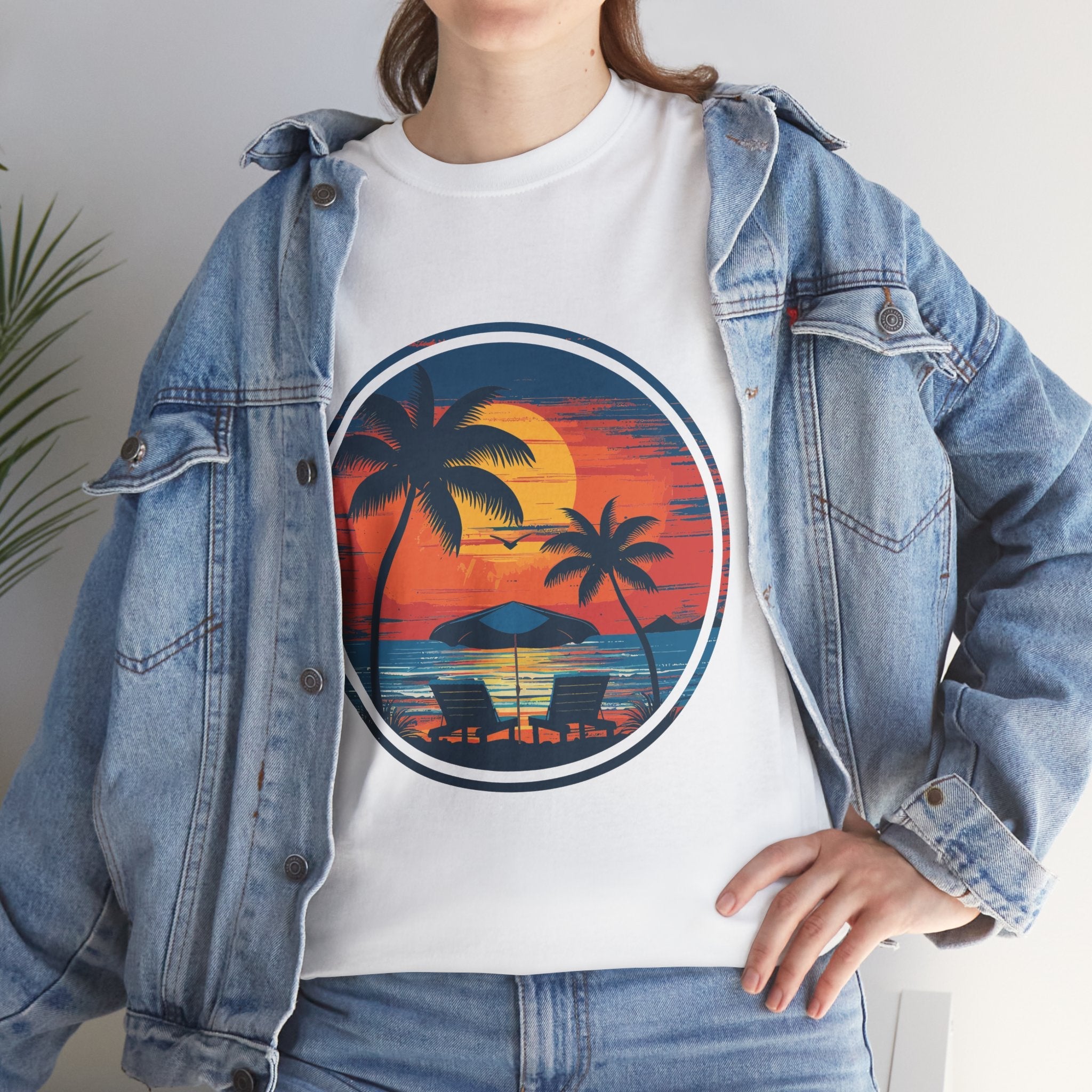 Tropical Sunset Graphic T- Shirt Printify