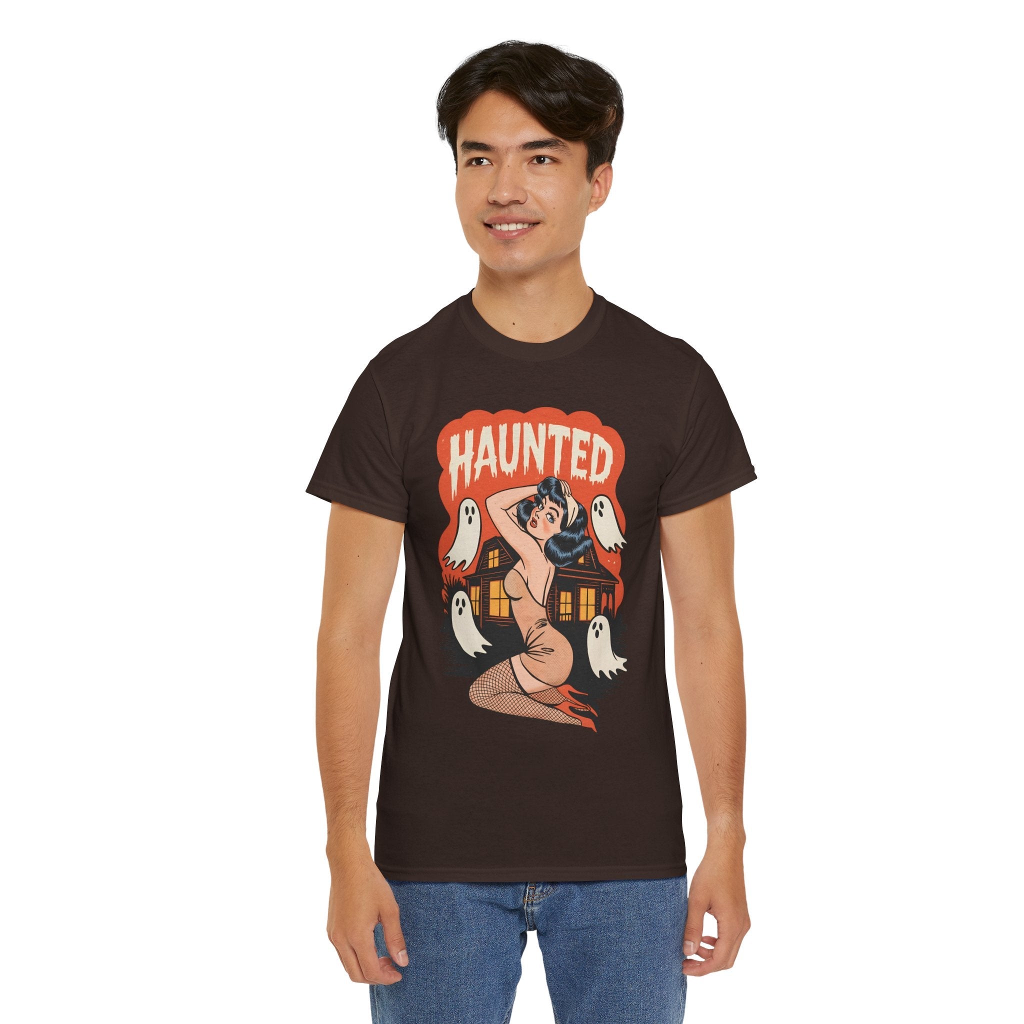 Haunted Vintage Halloween T-Shirt Printify