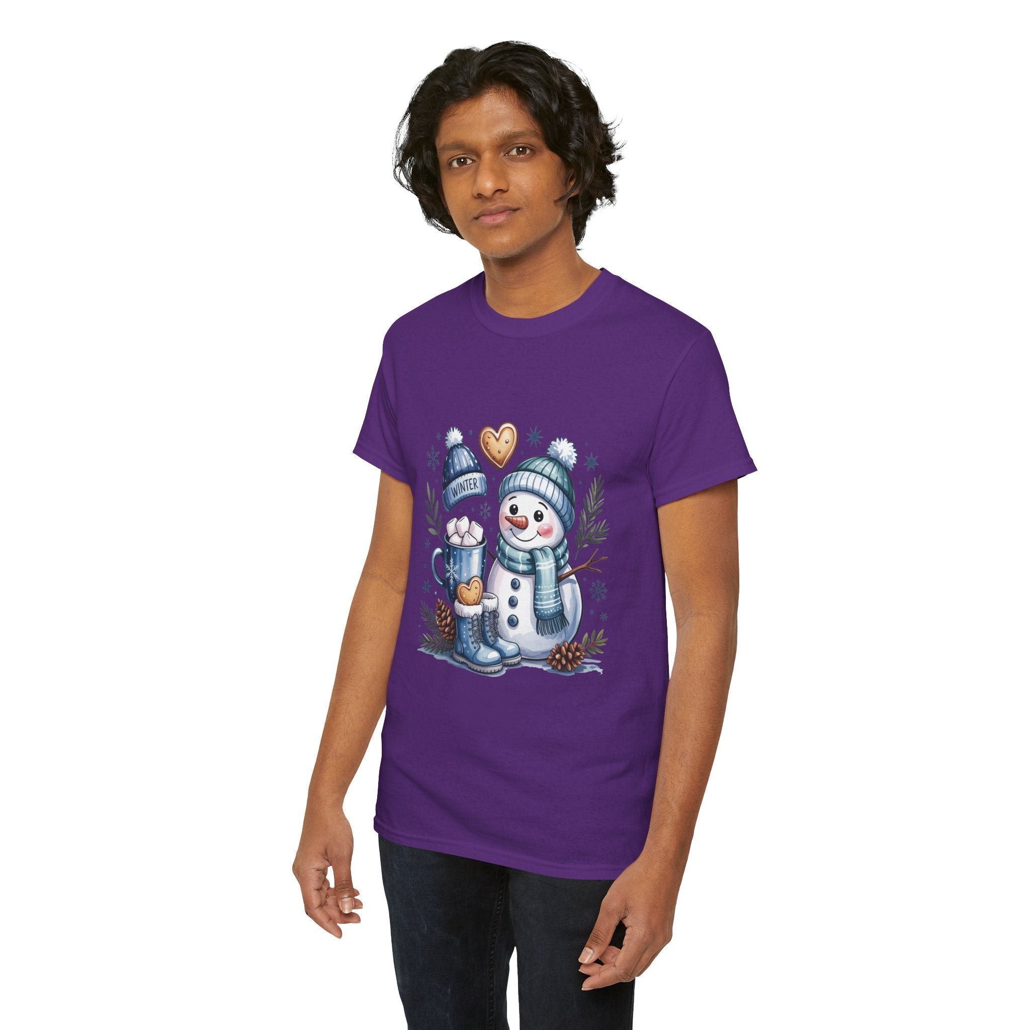Winter Snowman Unisex Graphic T- Shirt Printify