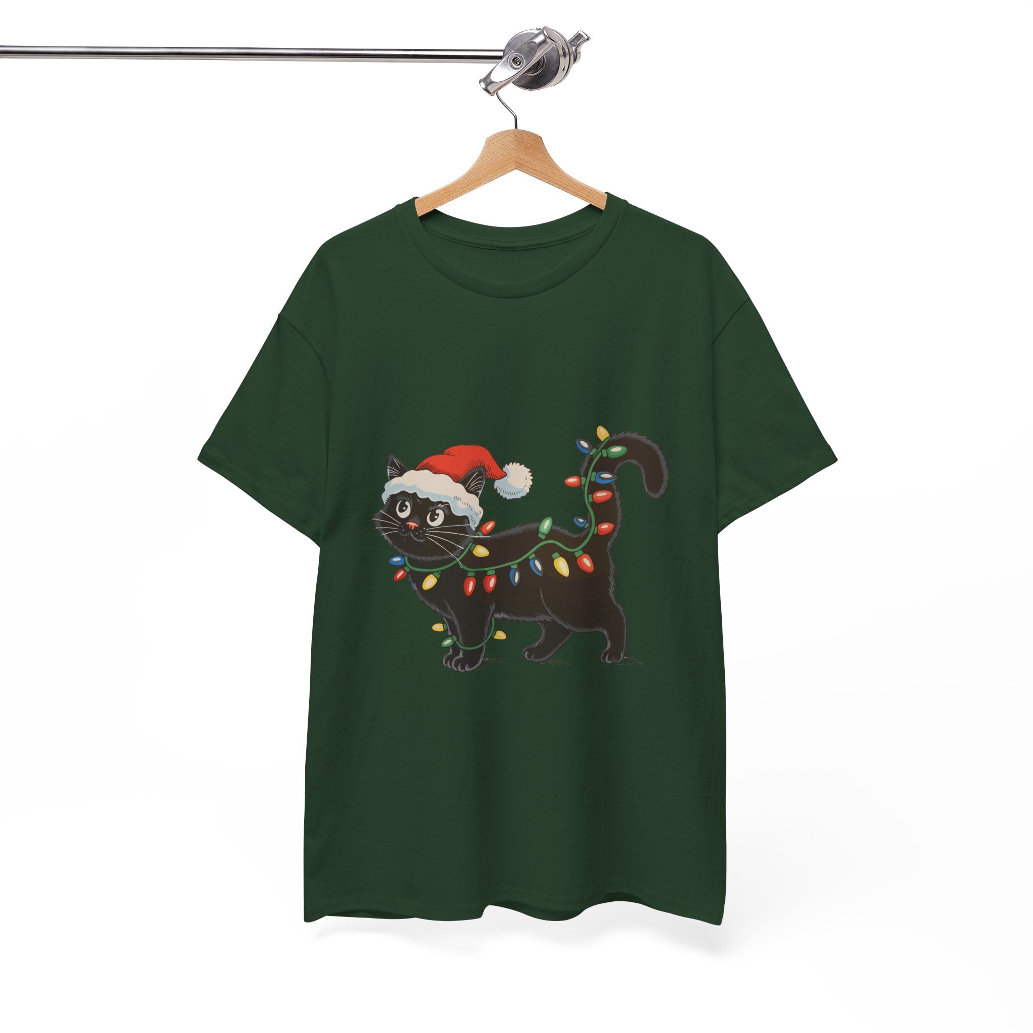Festive Cat Christmas T-Shirt Printify