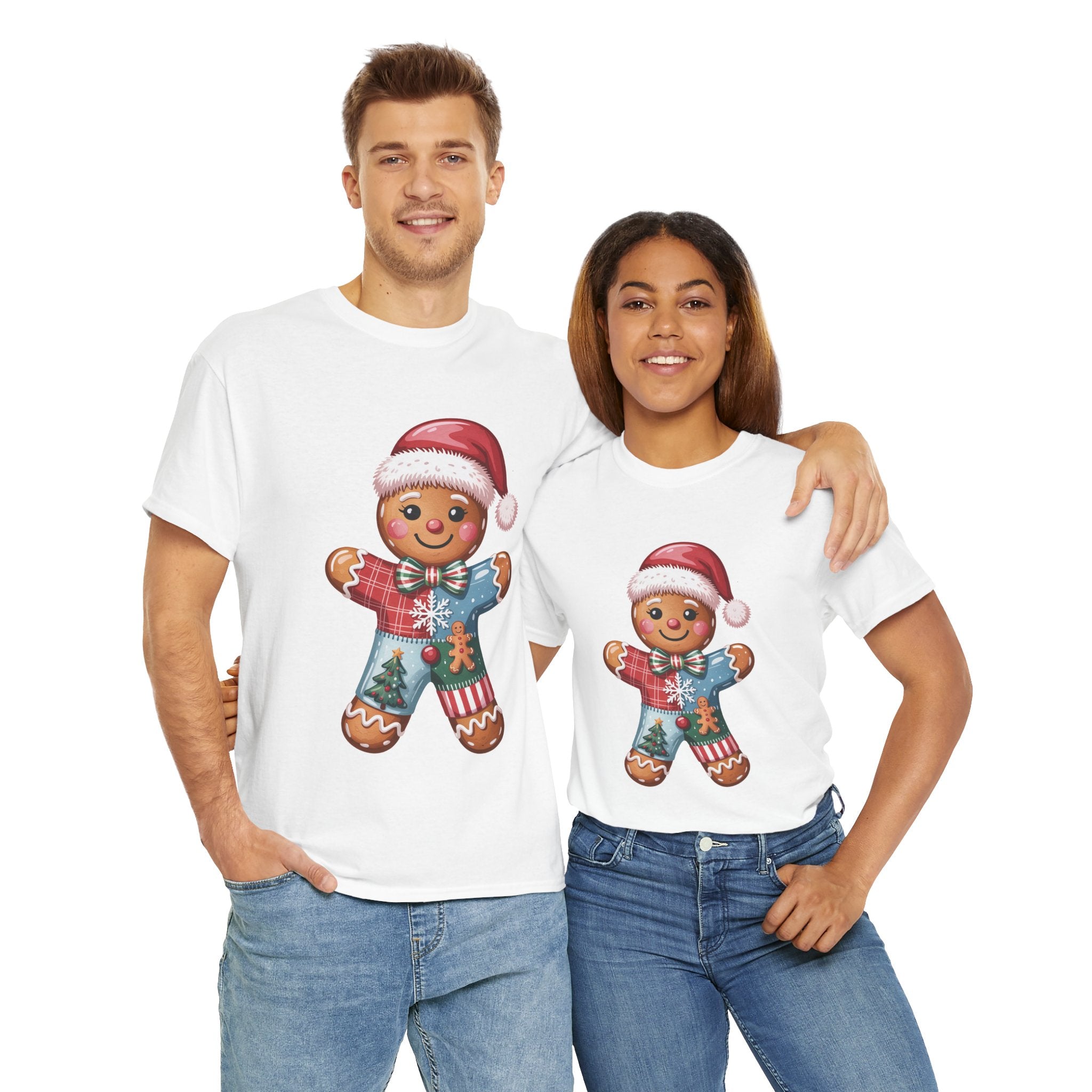 Gingerbread Man Christmas T- Shirt Printify