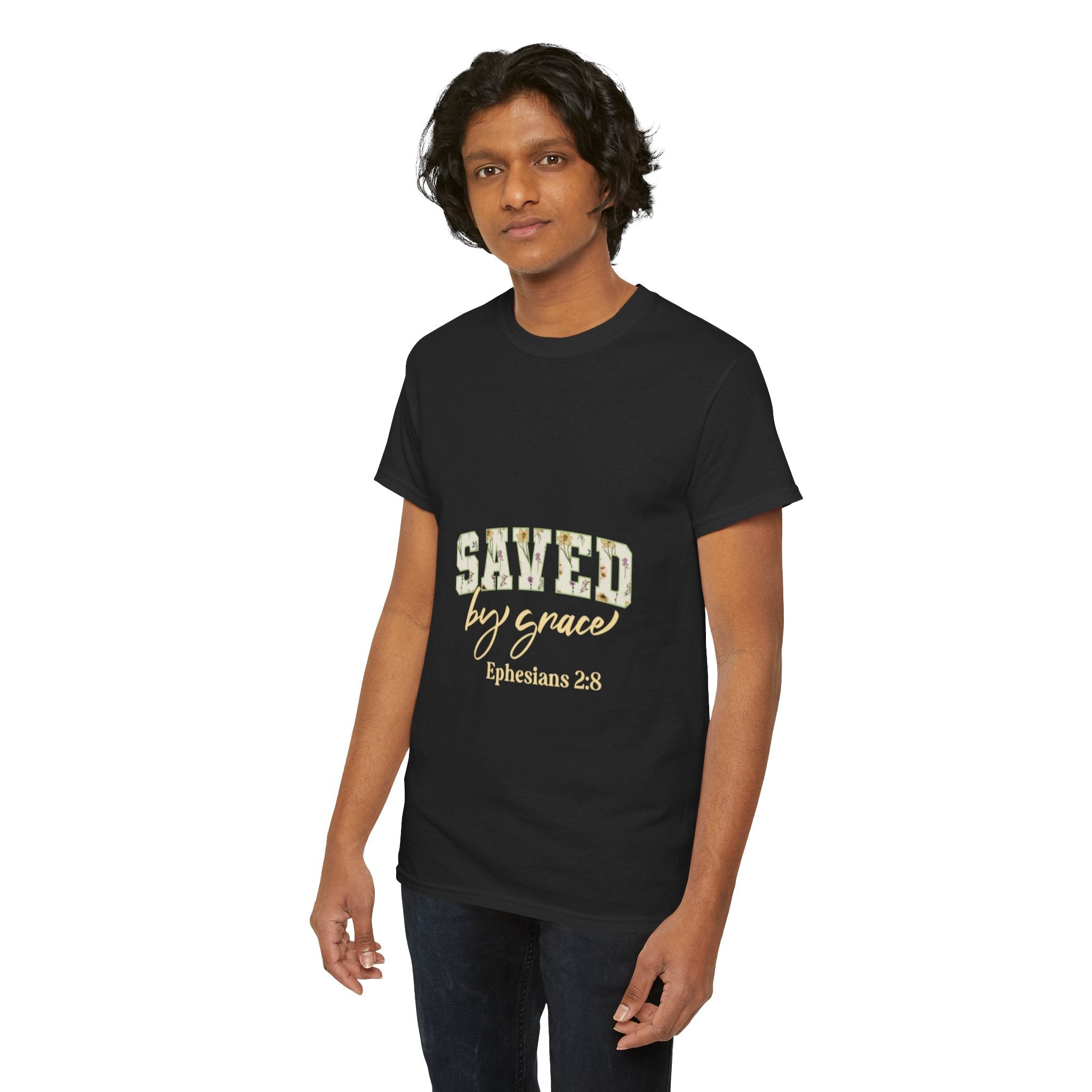 Christian Graphic  T-Shirt-  Saved by Grace Printify