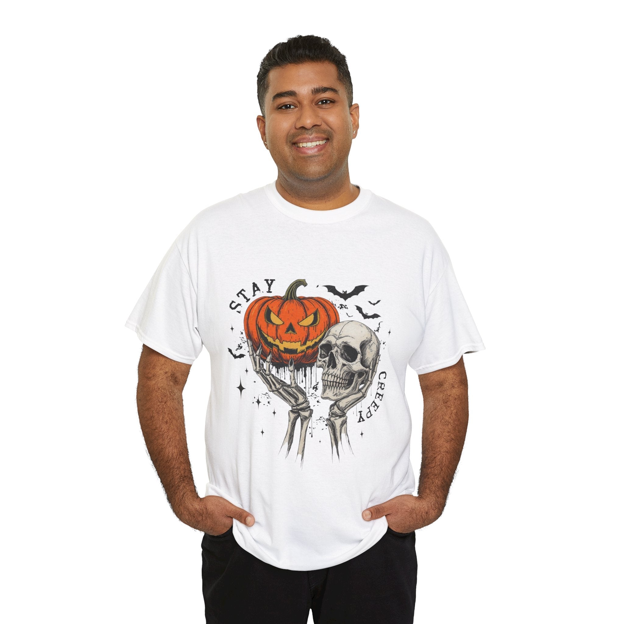 Halloween Skull  Stay Creepy Halloween T- Shirt Printify