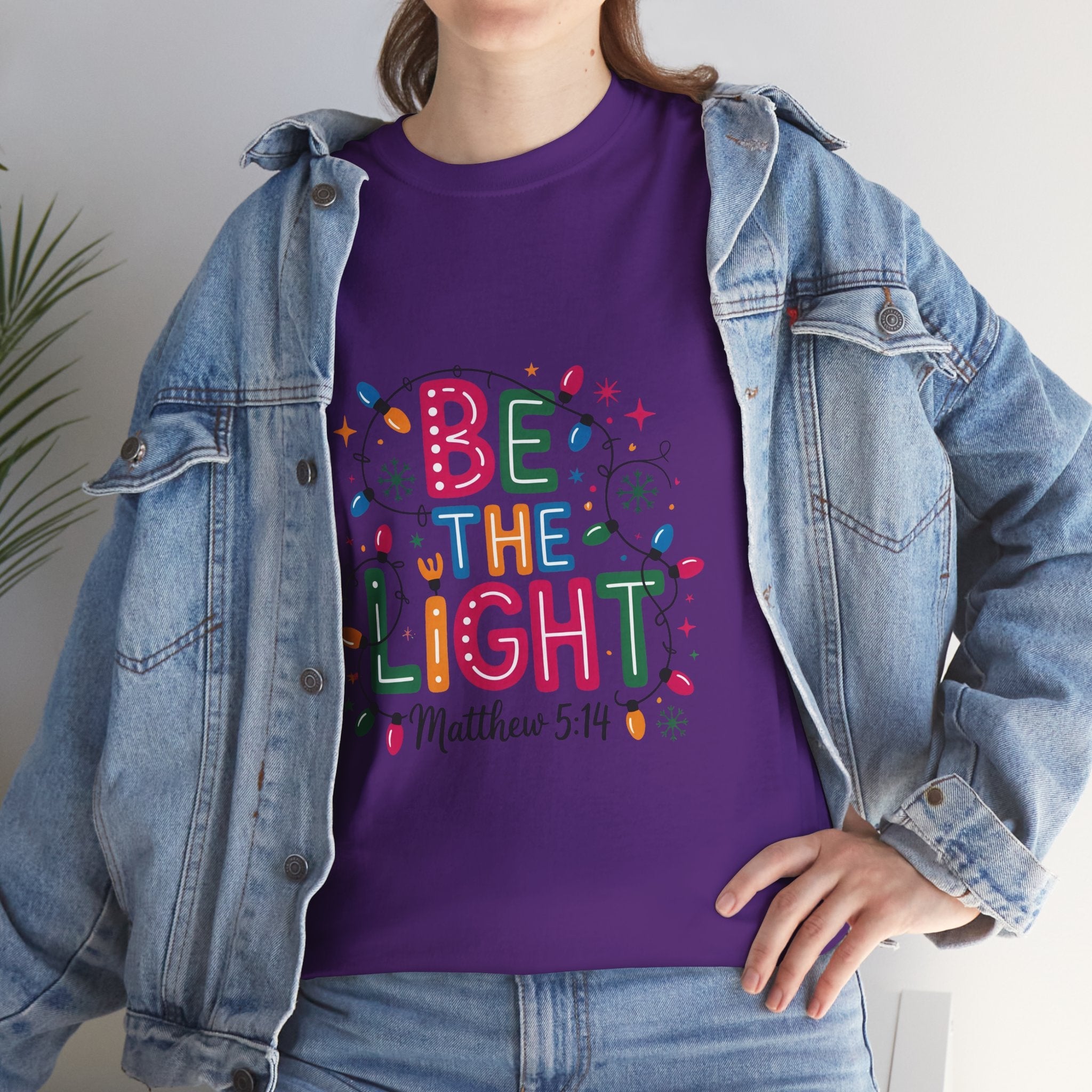 'Be the Light' Christmas T-Shirt Printify