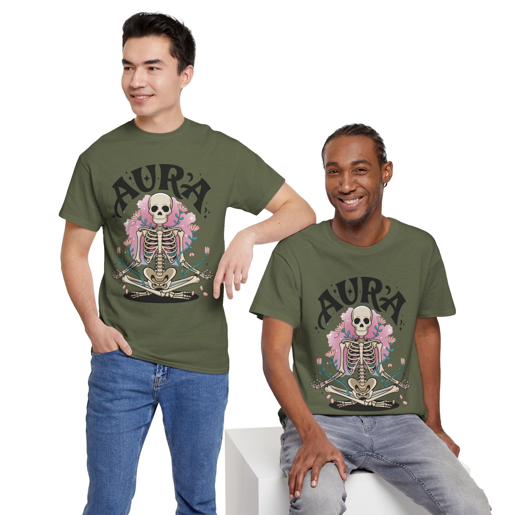 Aura Skeleton Halloween T-Shirt Printify