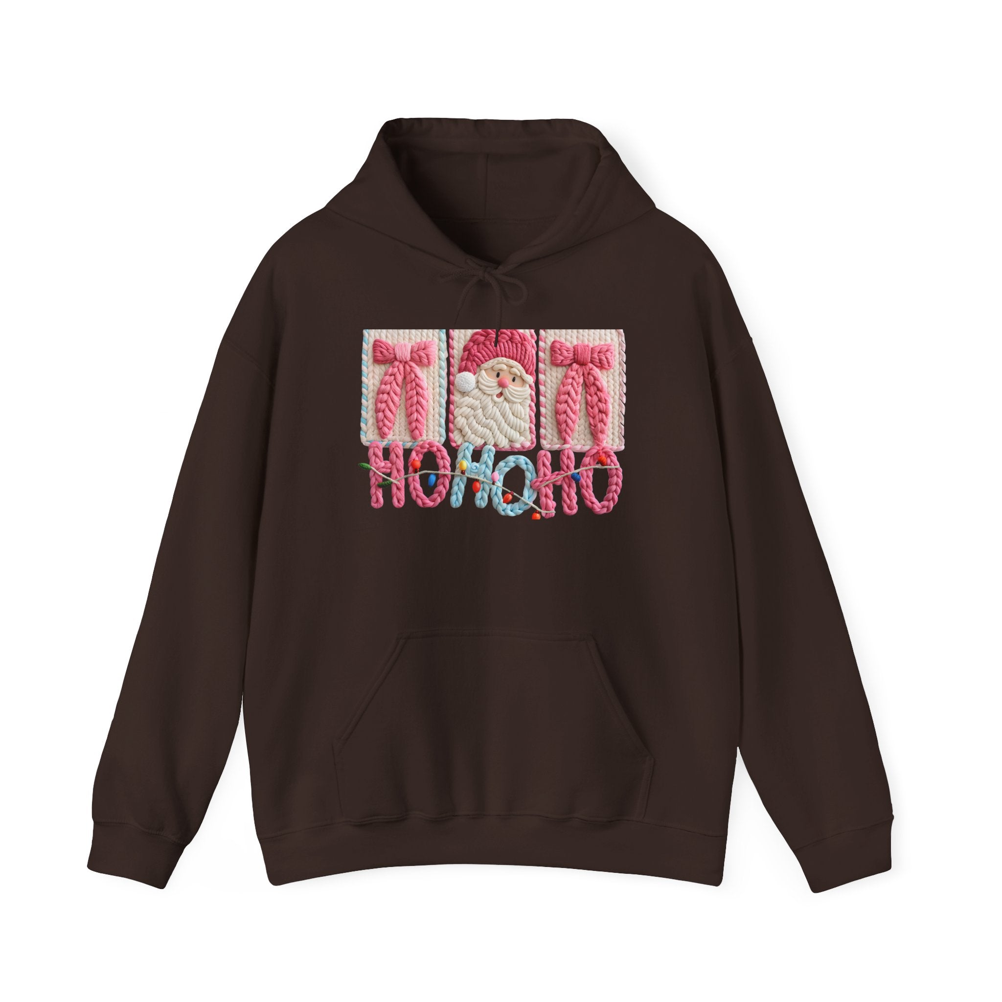 Holiday 'Ho Ho Ho' Knit Santa Hoodie Printify