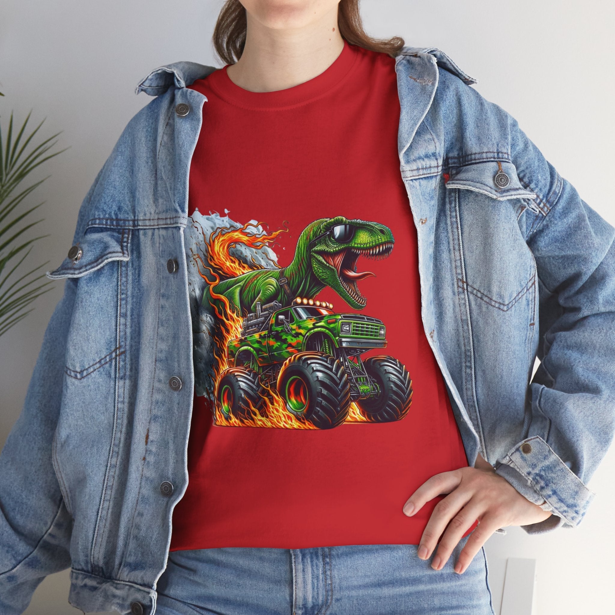 Kids' Dinosaur Monster Truck  Graphic T- Shirt Printify