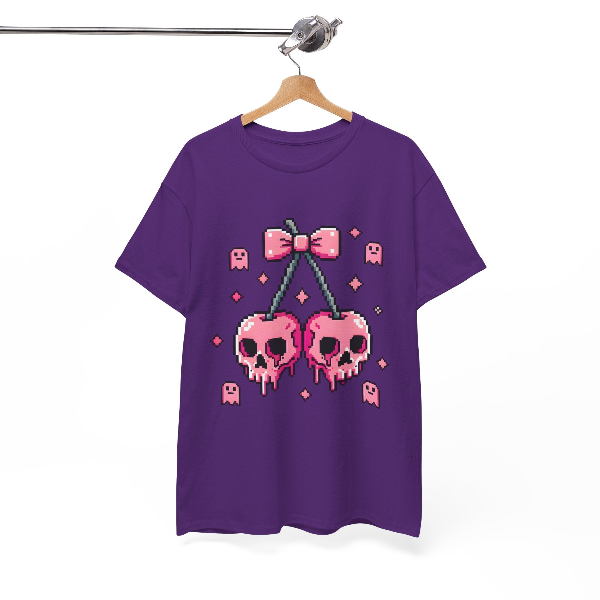 Pixel Skull Cherries Skeleton T- Shirt Printify