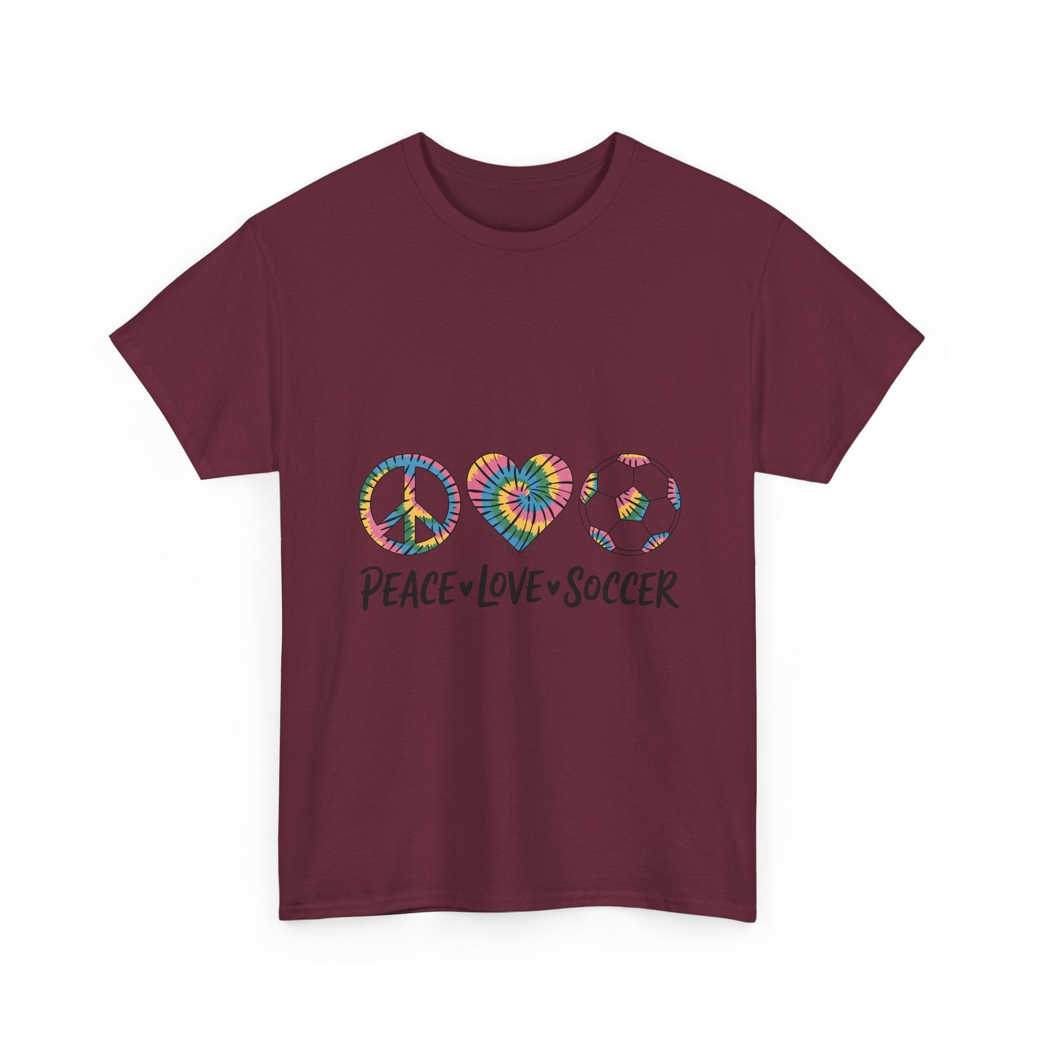 Peace Love Soccer Unisex T- Shirt Printify