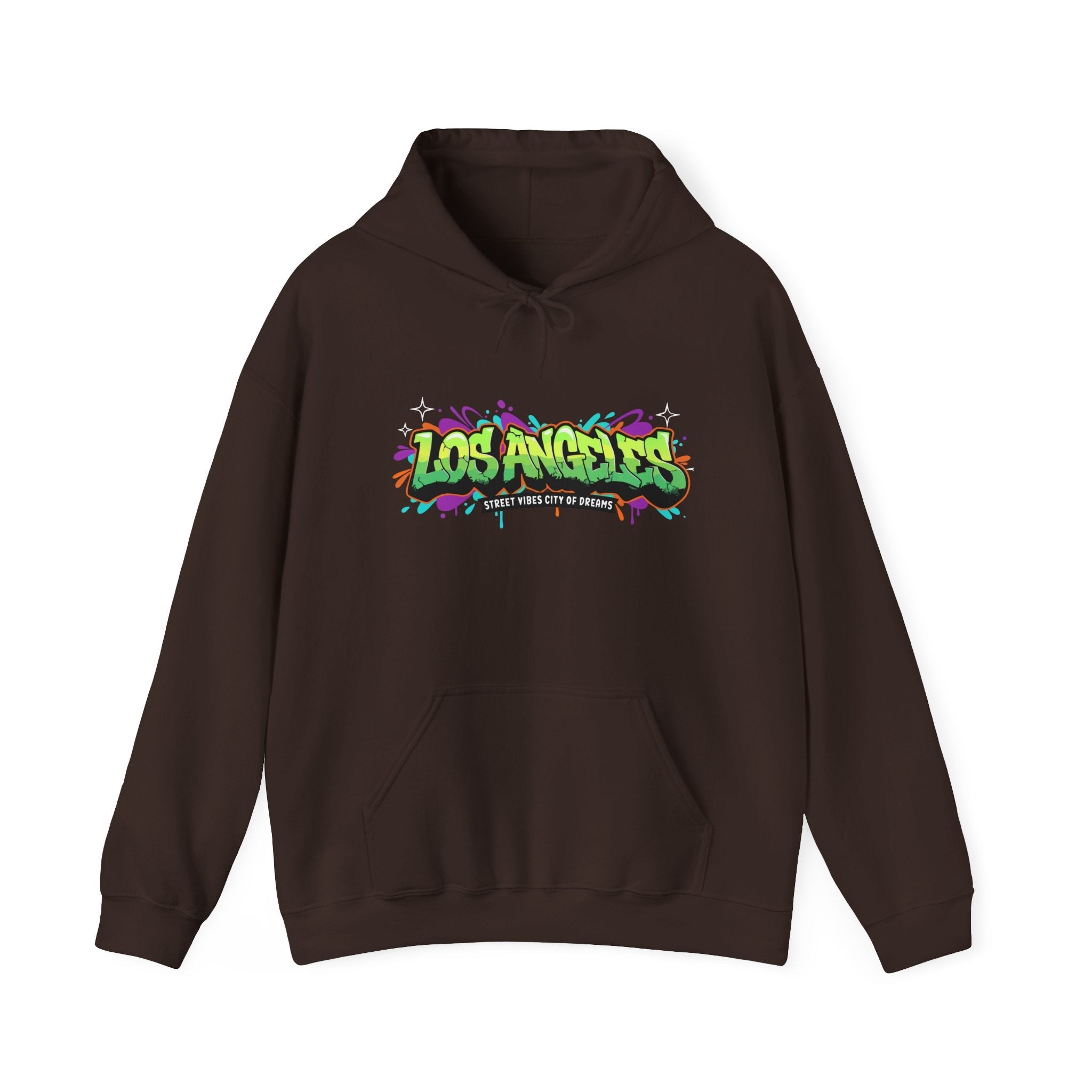 Neon Los Angeles Graffiti Hoodie Printify