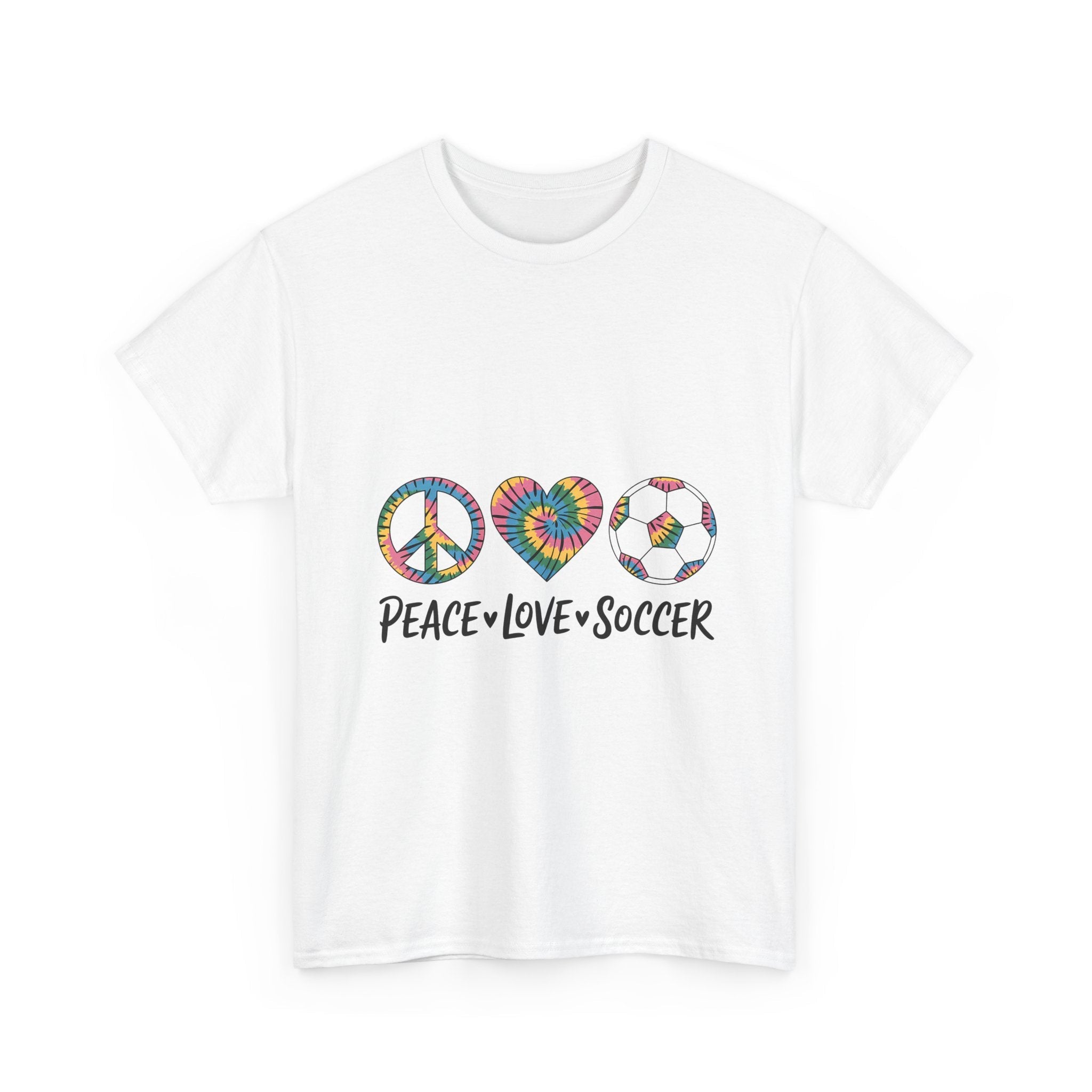 Peace Love Soccer Unisex T- Shirt Printify