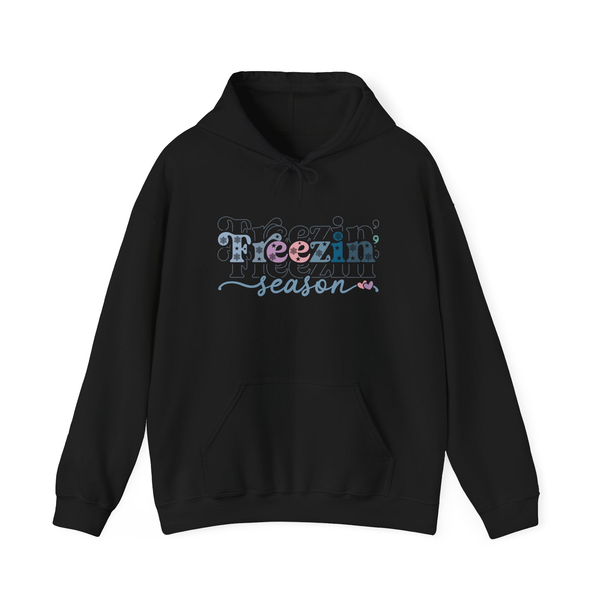 Freezin' Season Cozy Winter Graphic Hoodie Printify