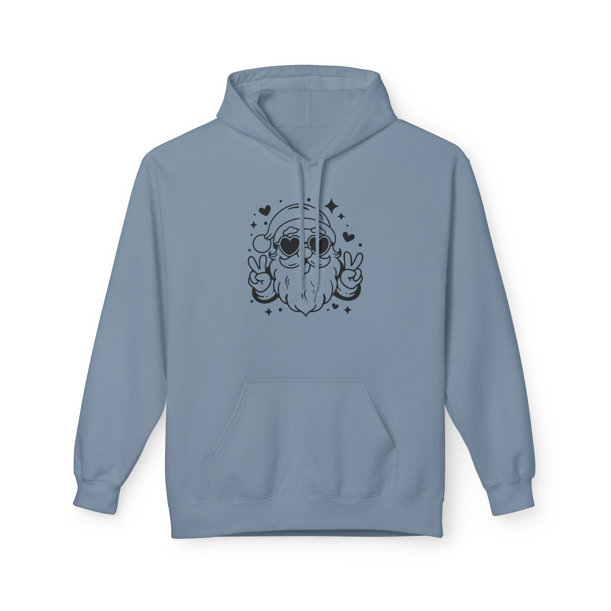 Retro Santa Peace Sign Hoodie Printify