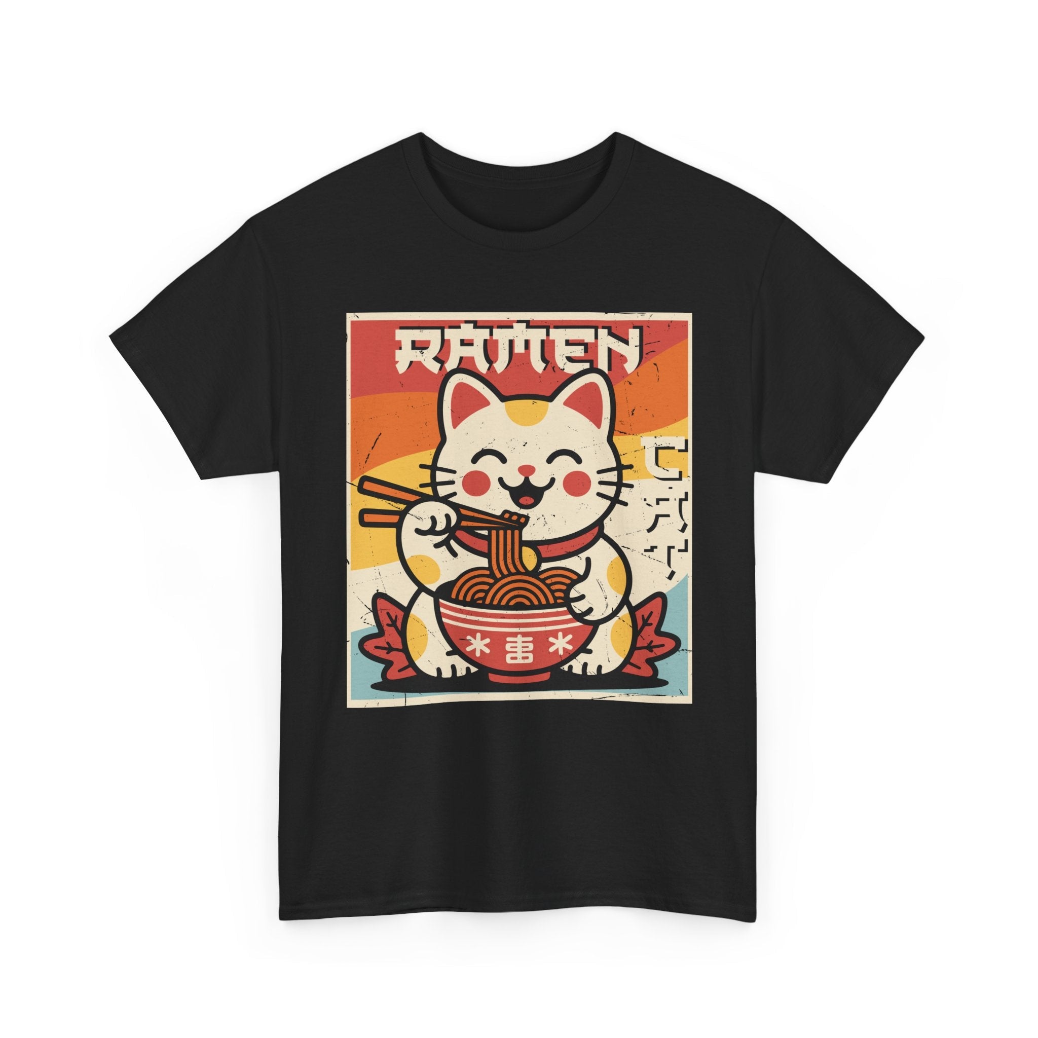 Cute Ramen Cat Vintage T- Shirt Printify