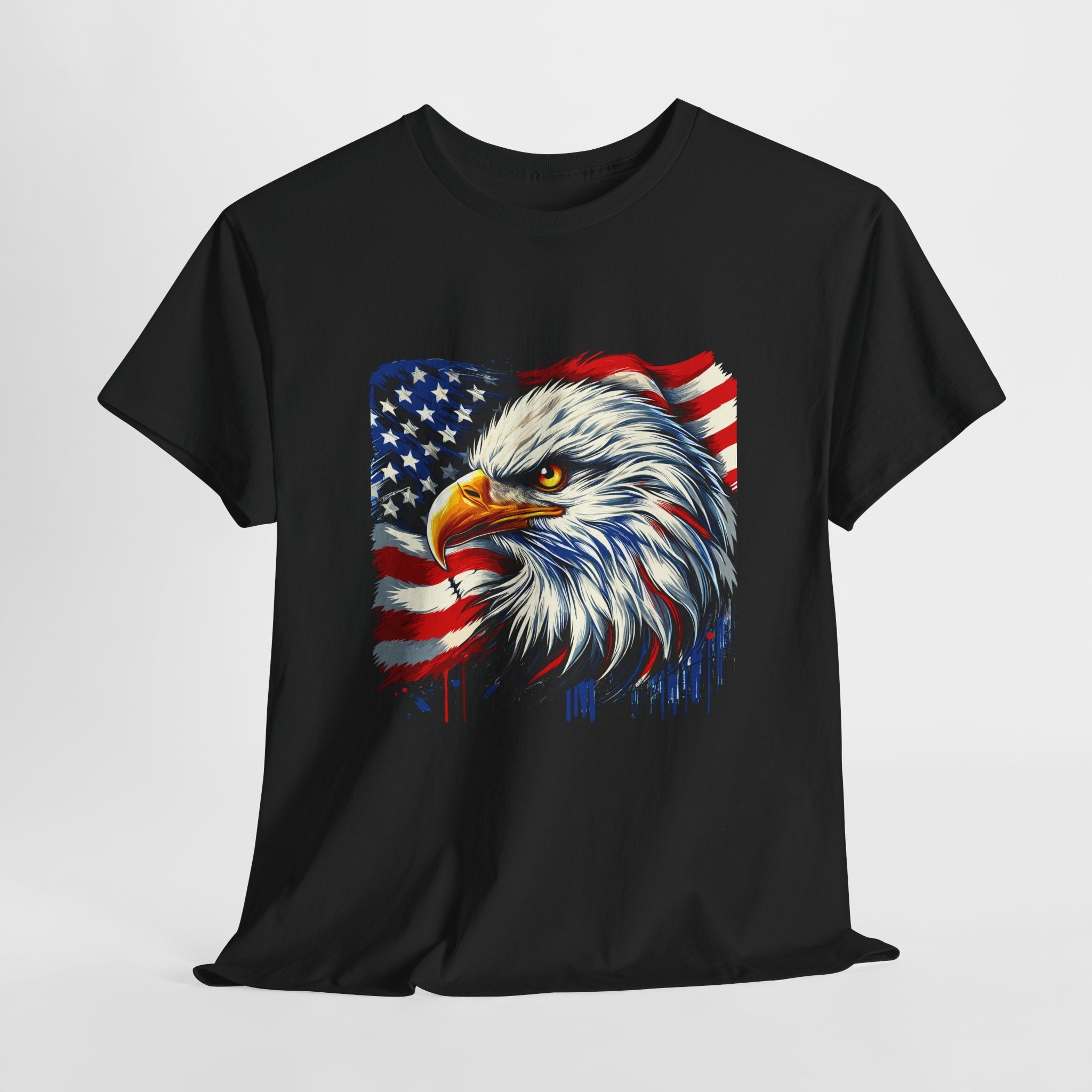Bald Eagle American Flag T-Shirt Printify