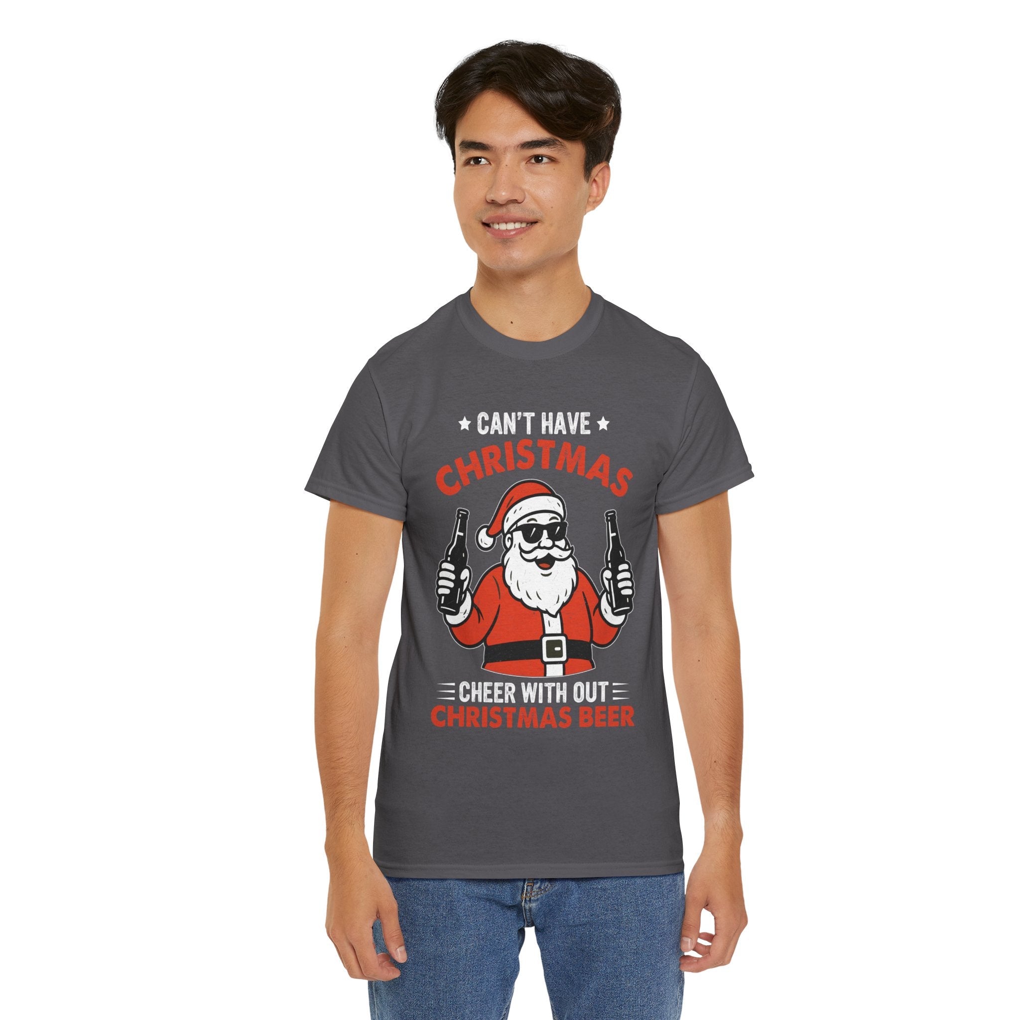 Santa Christmas Beer Graphic T- Shirt Printify