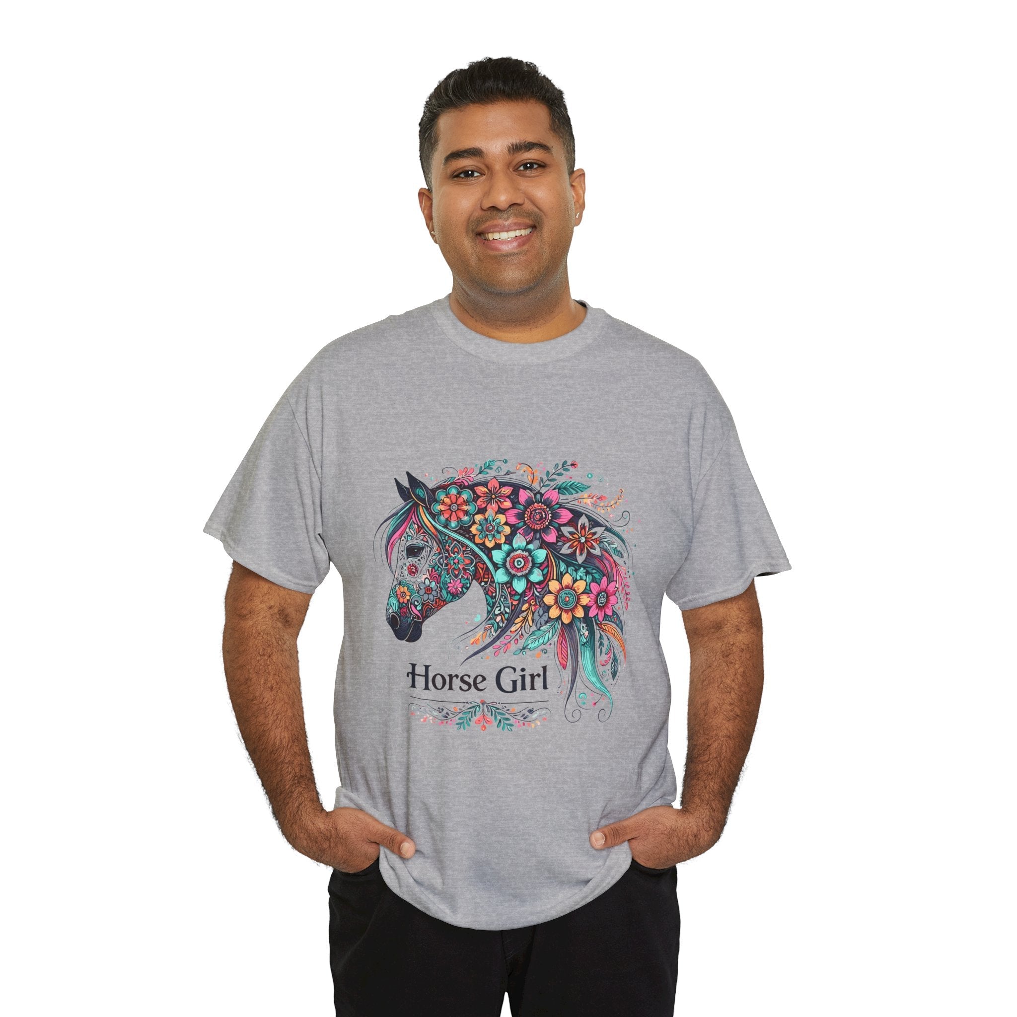 Floral Horse Lover Boho Style T-Shirt Printify
