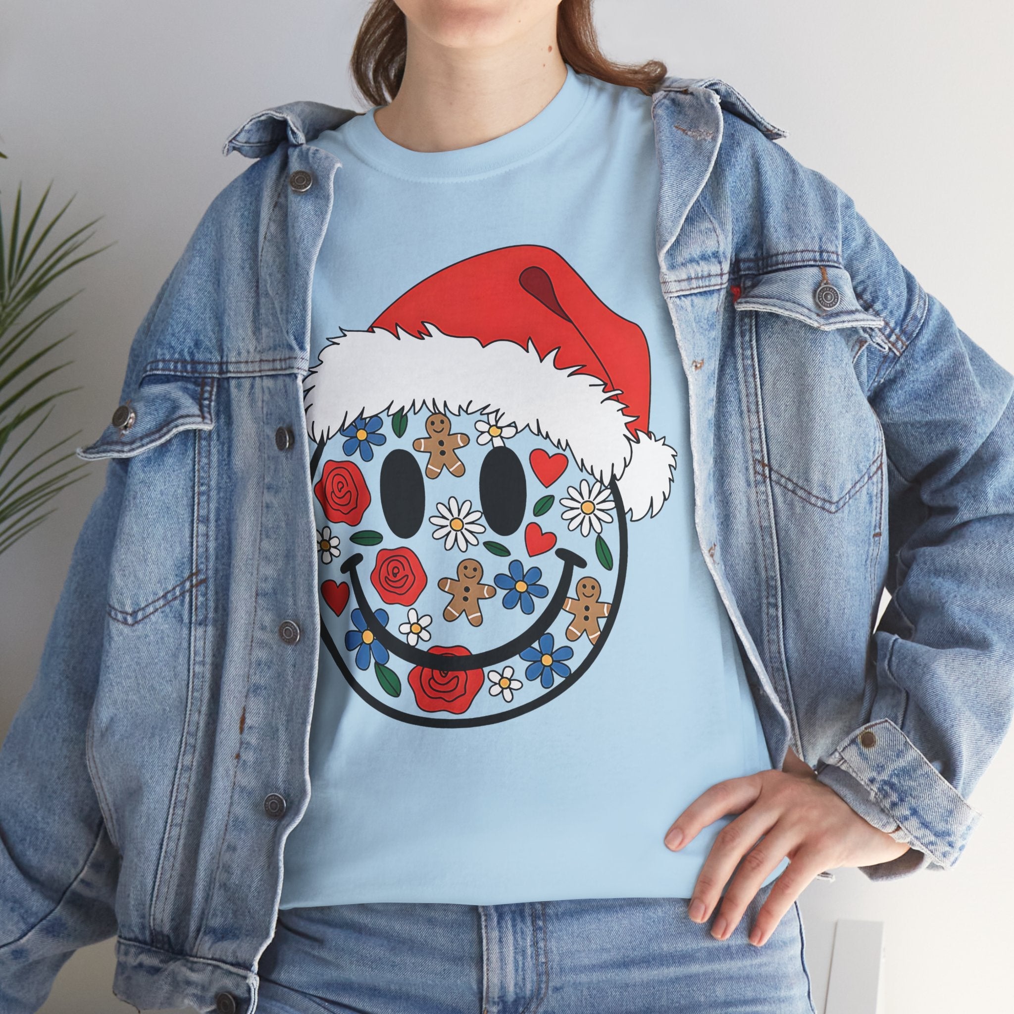 Retro Christmas Smiley Face T- Shirt Printify