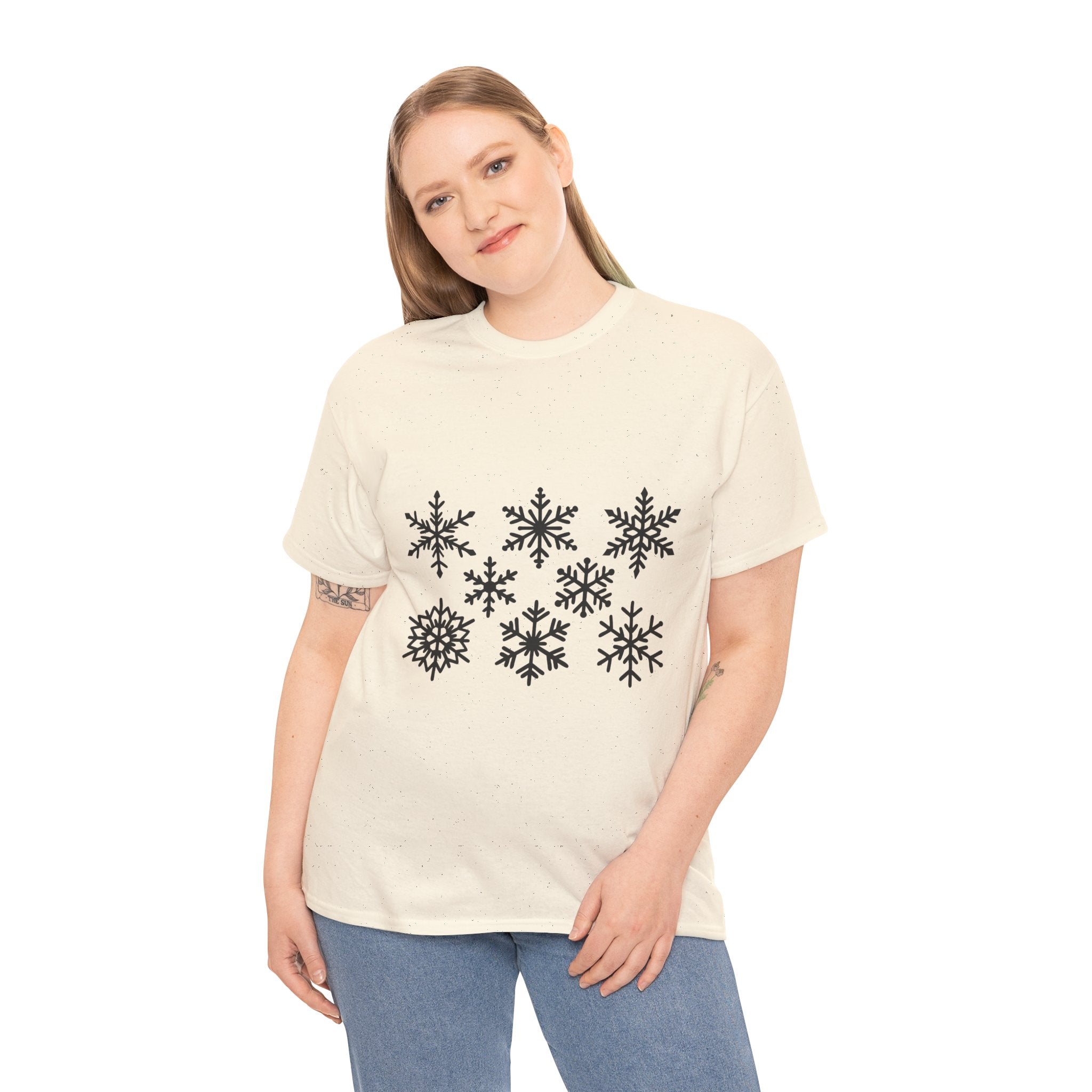 Snowflake Pattern Winter T- Shirt Printify
