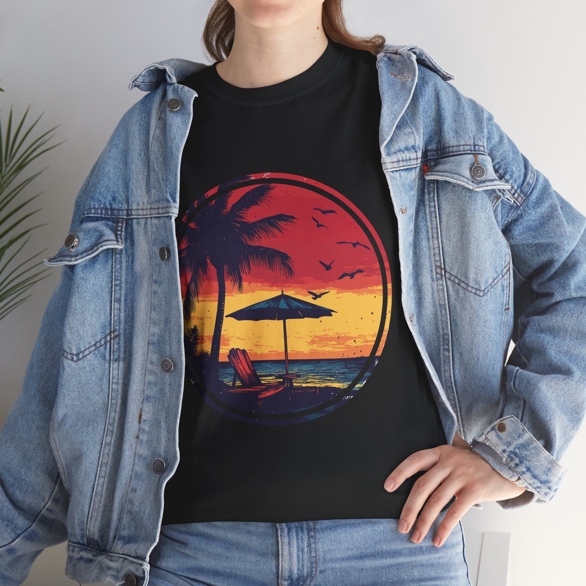 Tropical Sunset Relaxing Vibe T- Shirt Printify