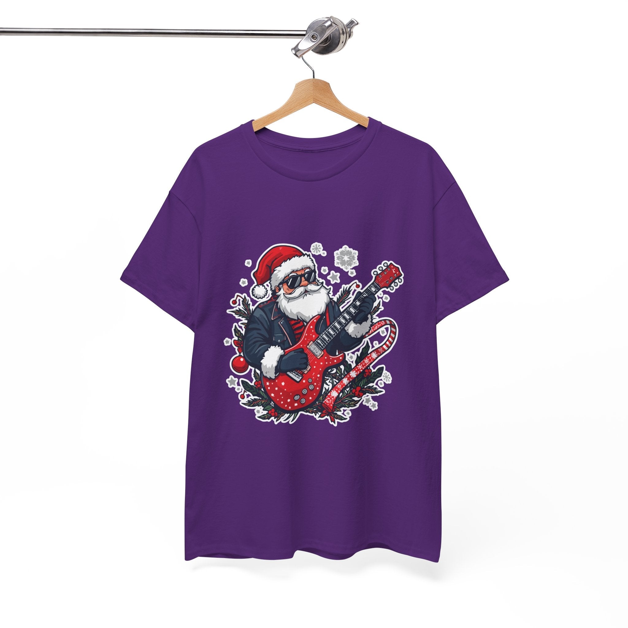 Rockin' Santa Music Graphic T-Shirt Printify