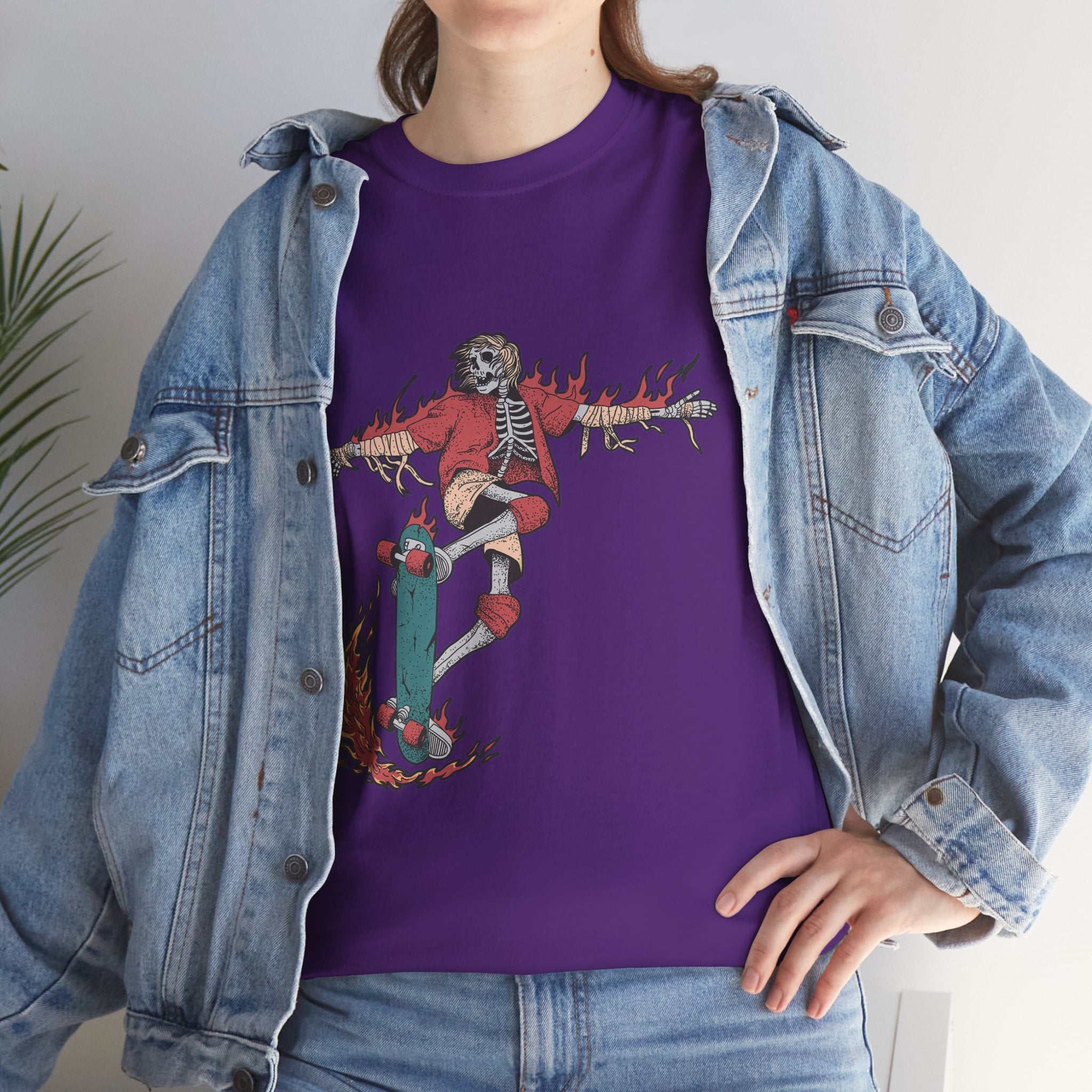 Skateboarding Skeleton Unisex T- Shirt Printify