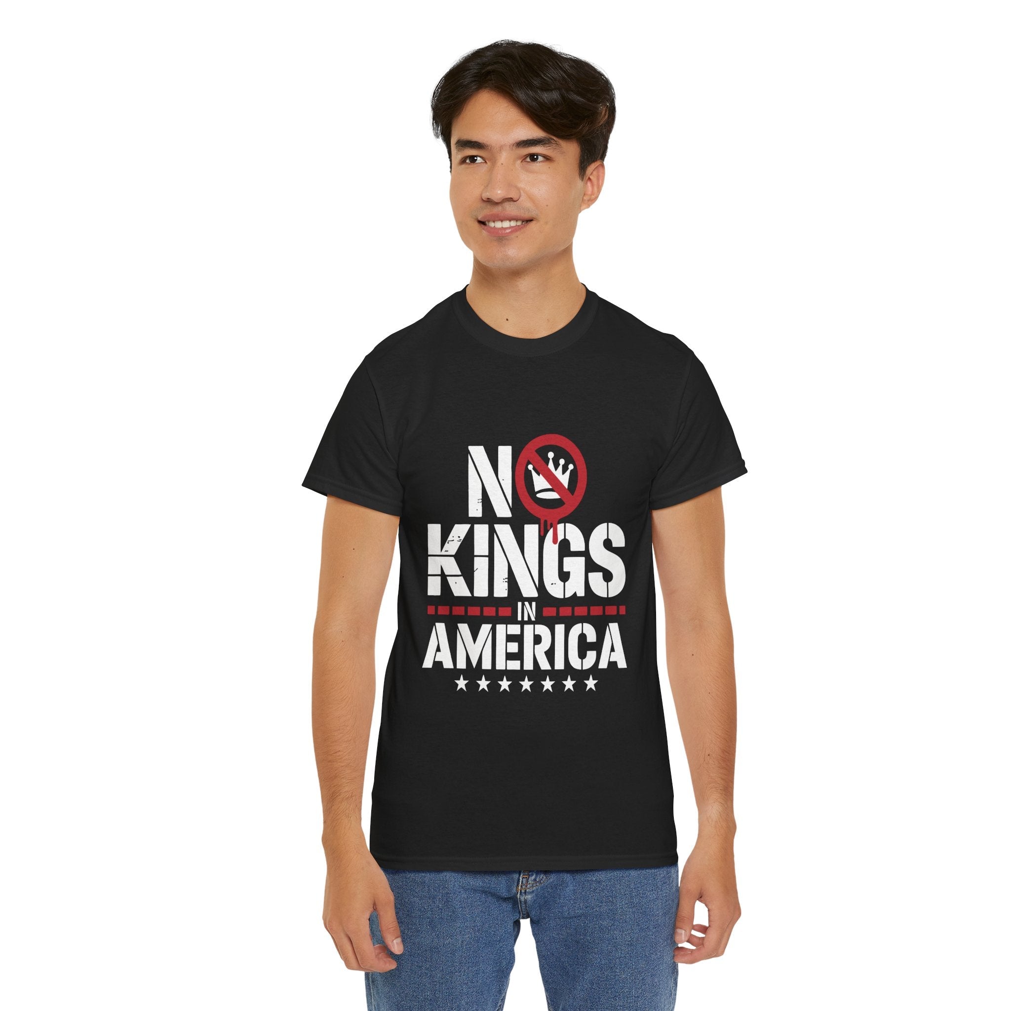 Statement Graphic ' No Kings in America ' T- Shirt Printify