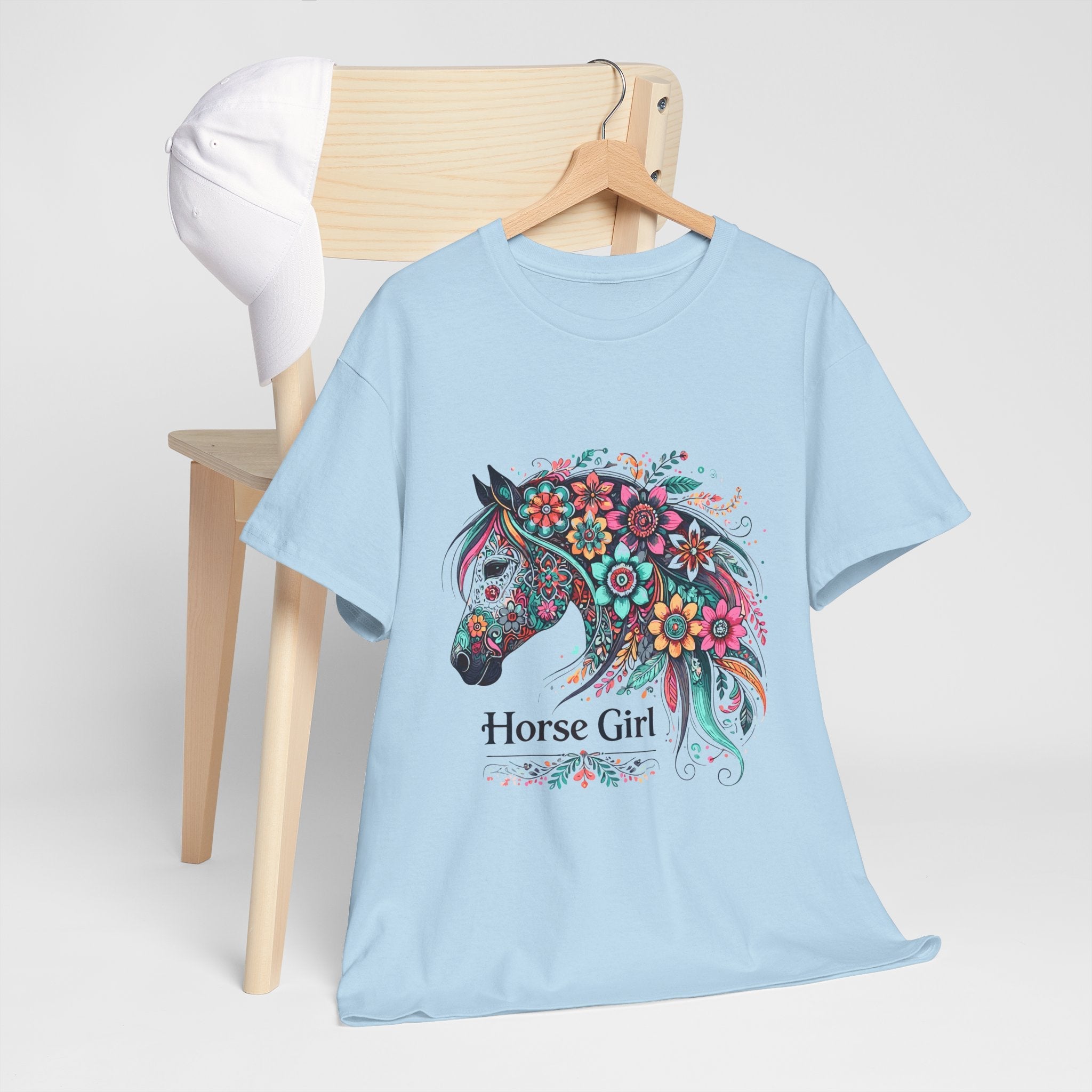 Floral Horse Lover Boho Style T-Shirt Printify