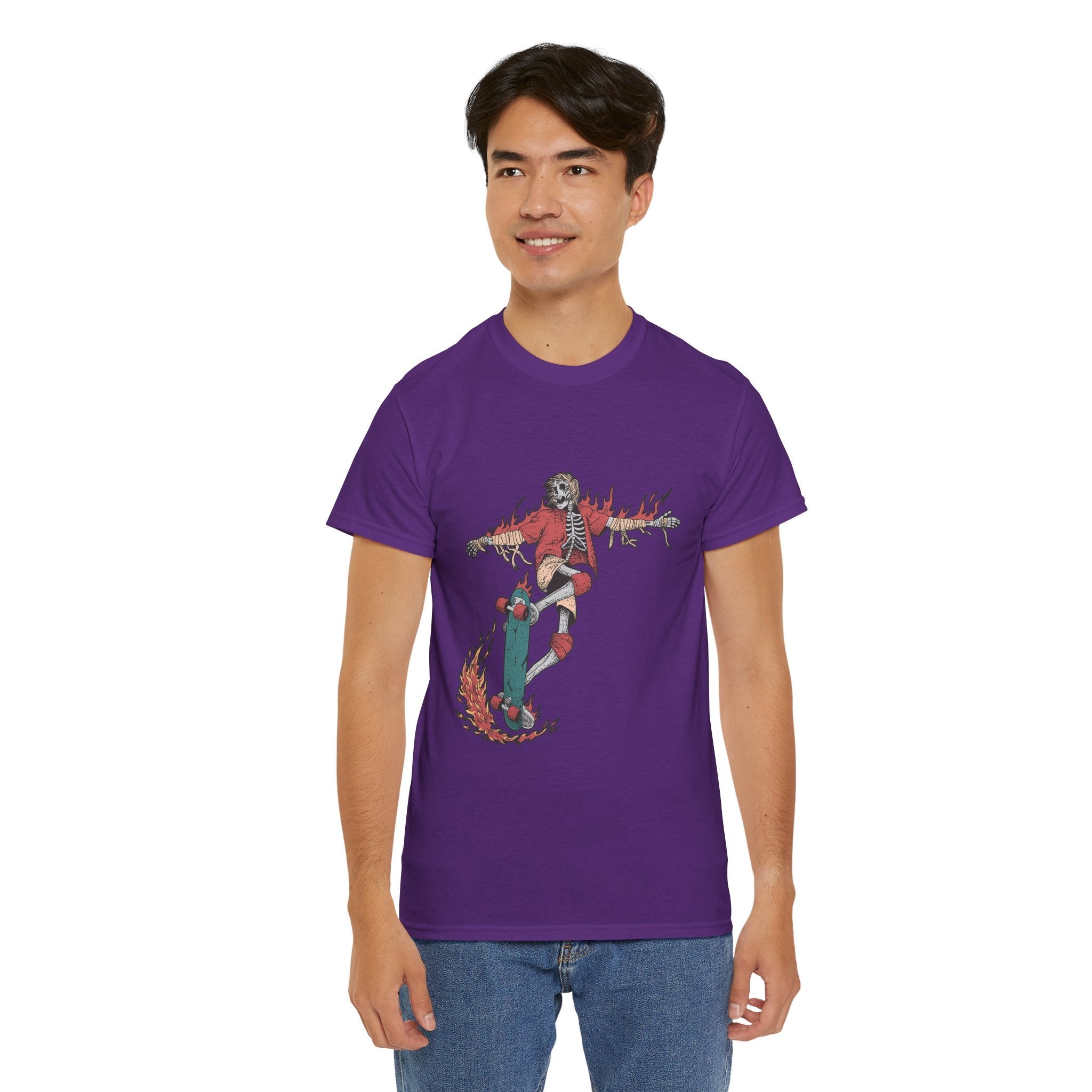 Skateboarding Skeleton Unisex T- Shirt Printify
